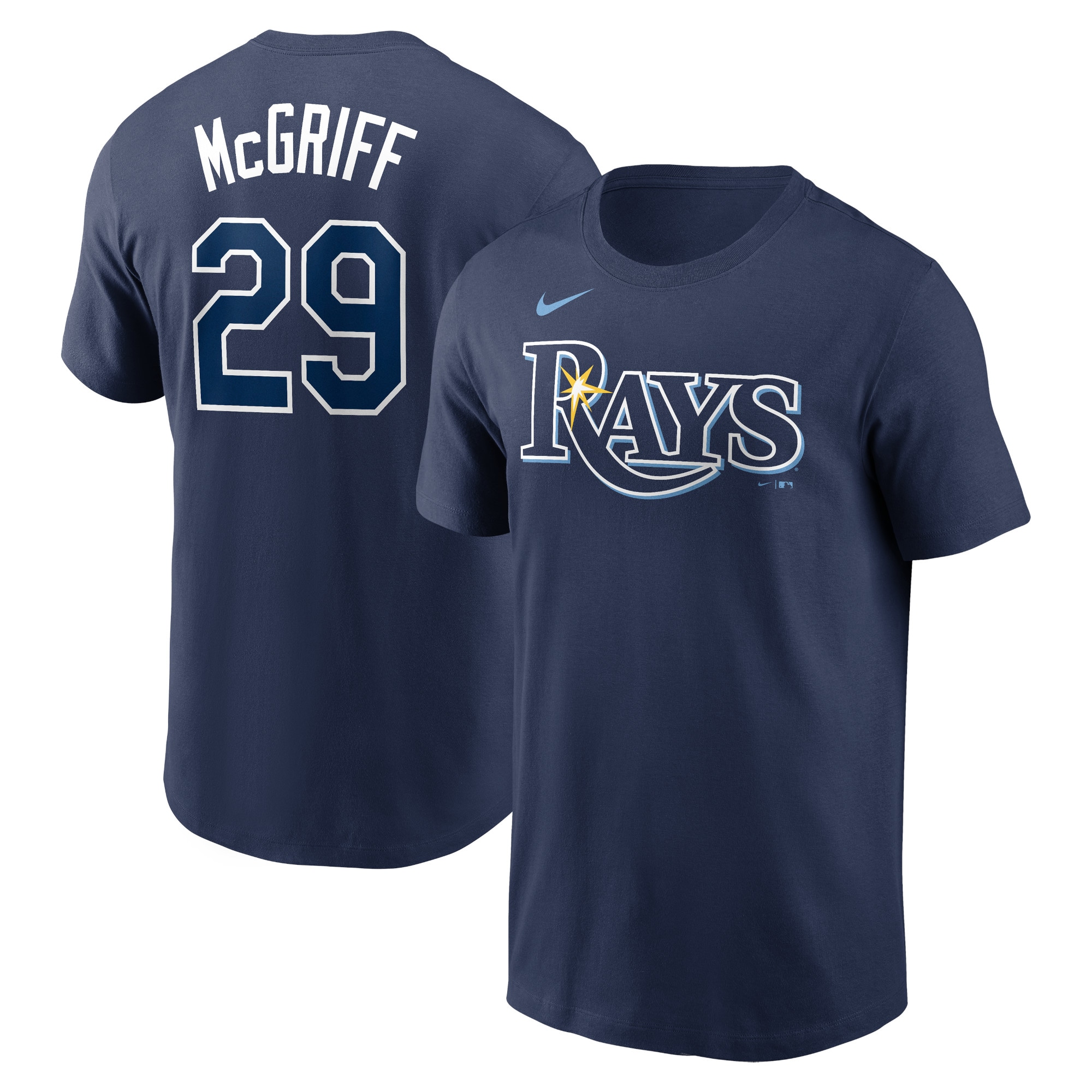 Men's Tampa Bay Rays Fred McGriff Nike Navy Name & Number T-Shirt