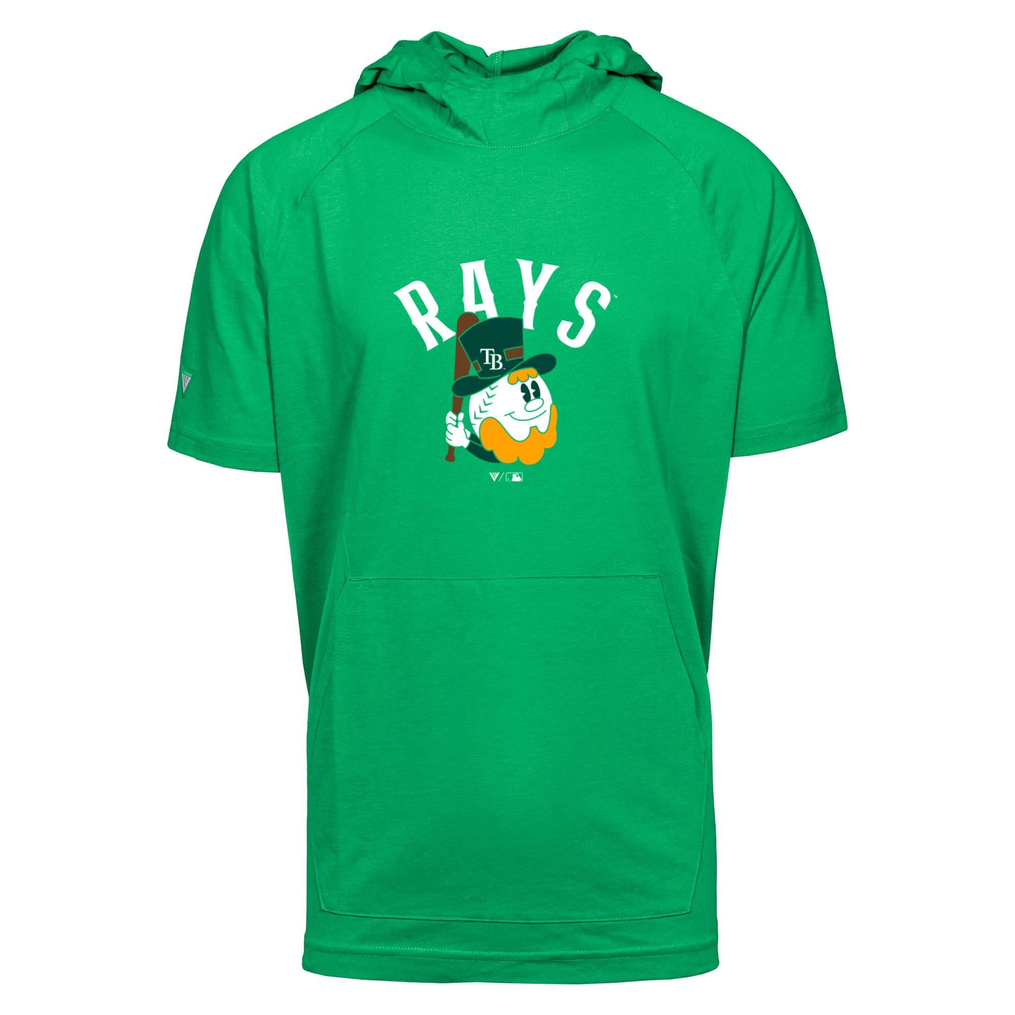 Men's Tampa Bay Rays  Levelwear Green St. Patrick's Day Phase Short Sleeve Raglan Hoodie