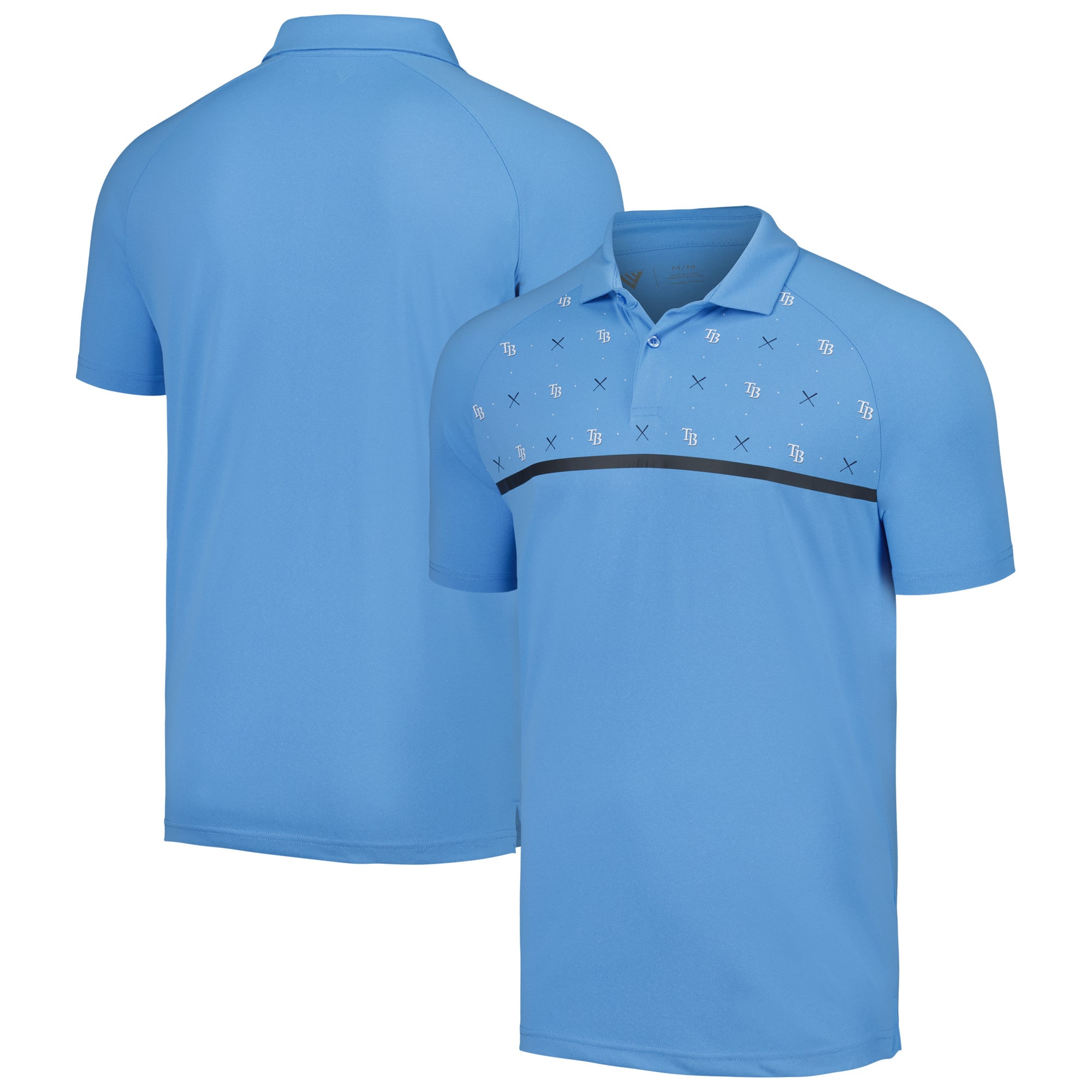 Men's Tampa Bay Rays Levelwear Light Blue Sector Batter Up Raglan Polo