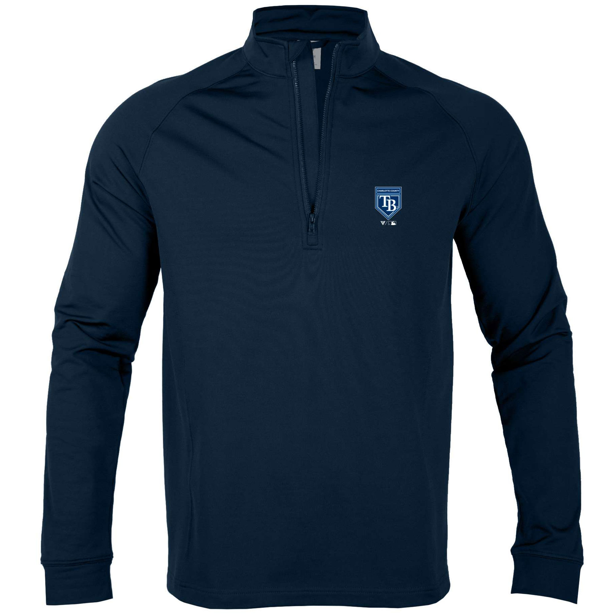 Men's Tampa Bay Rays Levelwear Navy 2024 Spring Training Calibre Raglan Quarter-Zip Top