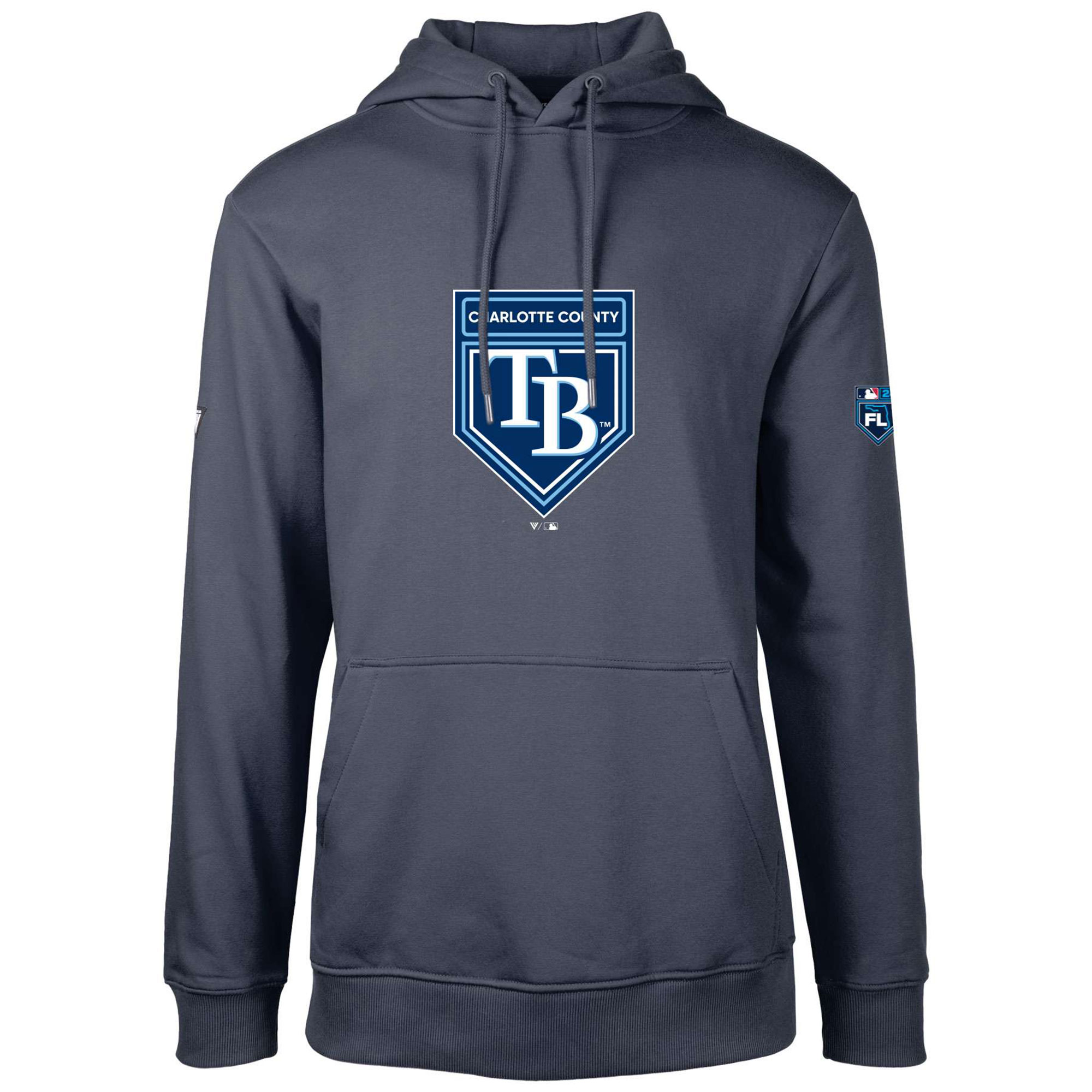 Men's Tampa Bay Rays Levelwear Navy 2024 Spring Training Podium Fleece Pullover Hoodie