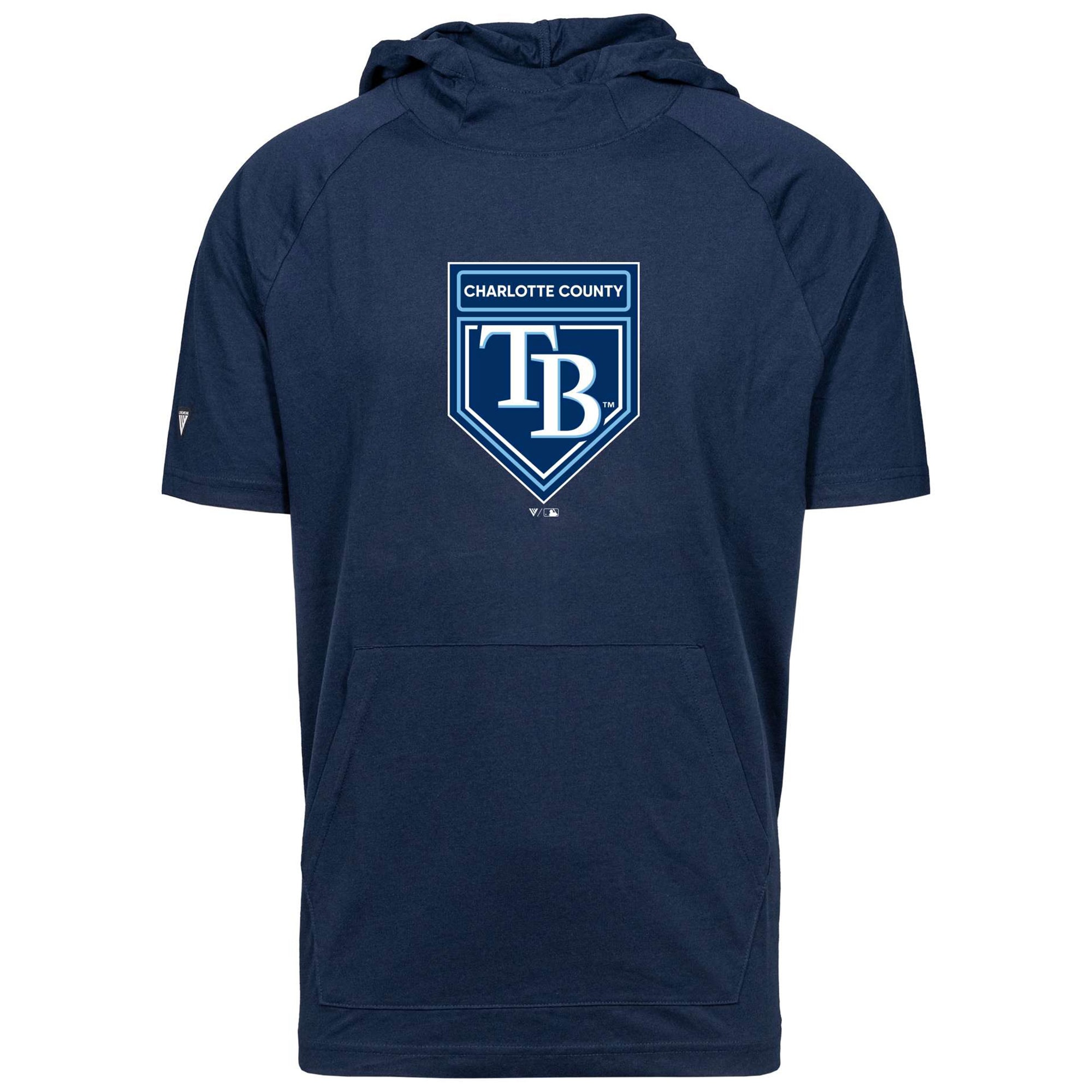 Men's Tampa Bay Rays Levelwear Navy 2024 Spring Training Raglan Short Sleeve Phase Hoodie