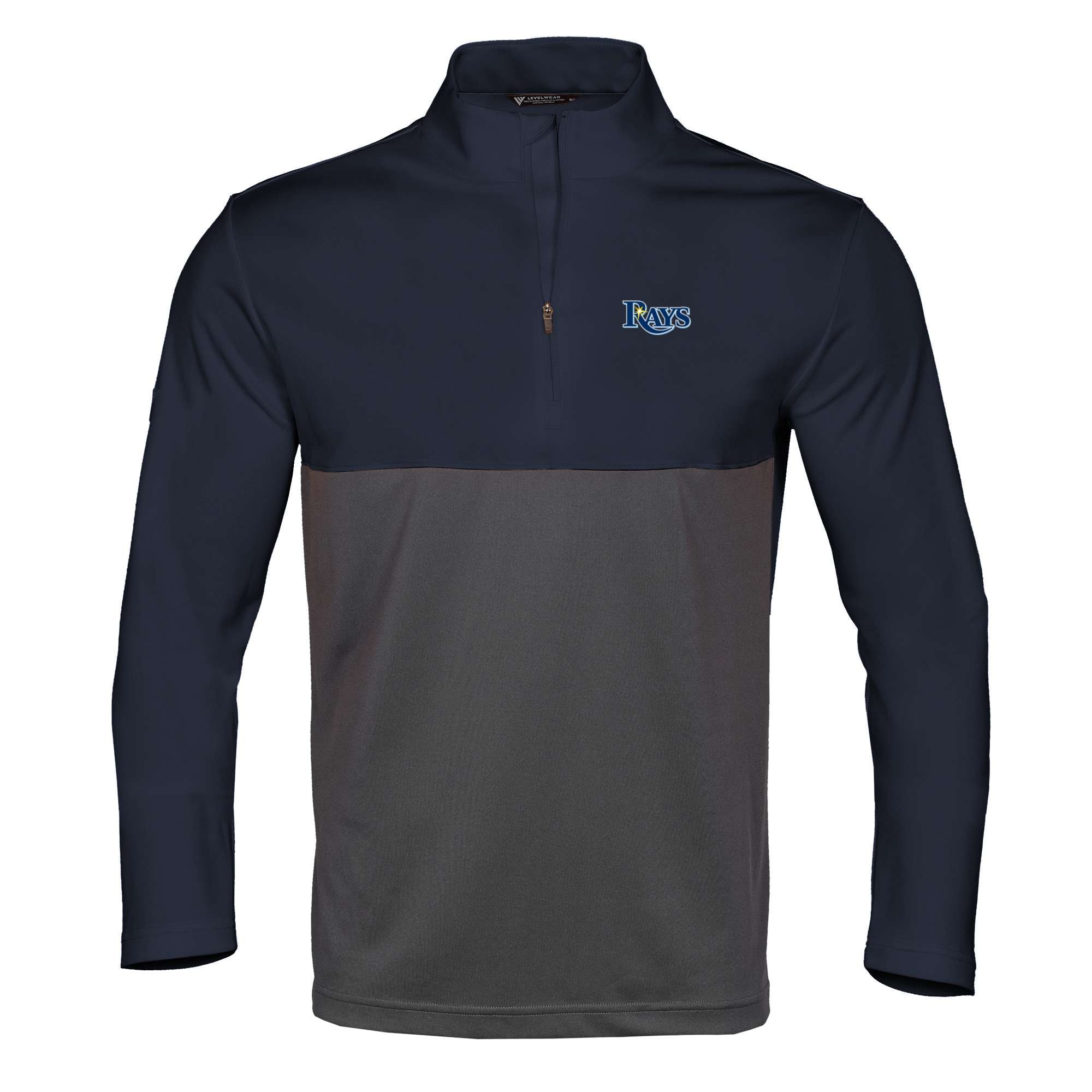 Men's Tampa Bay Rays  Levelwear Navy/Charcoal Pursue Insignia 2.0 Quarter-Zip Pullover Top