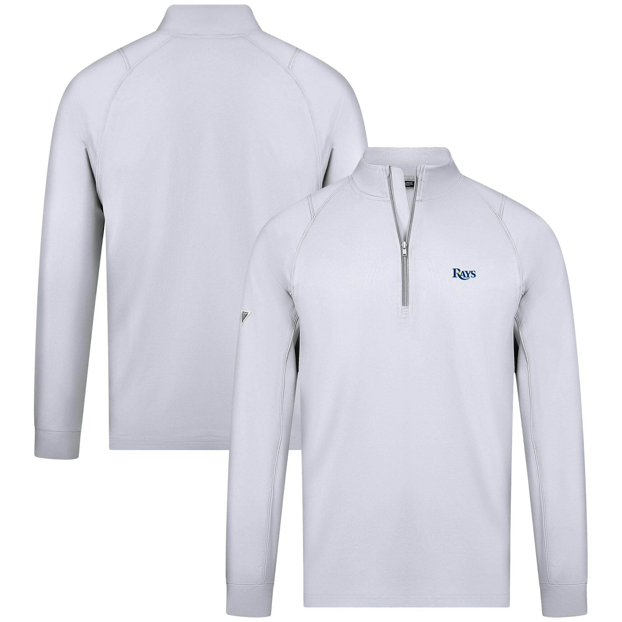 Men's Tampa Bay Rays Levelwear White Theory Insignia Quarter-Zip Pullover