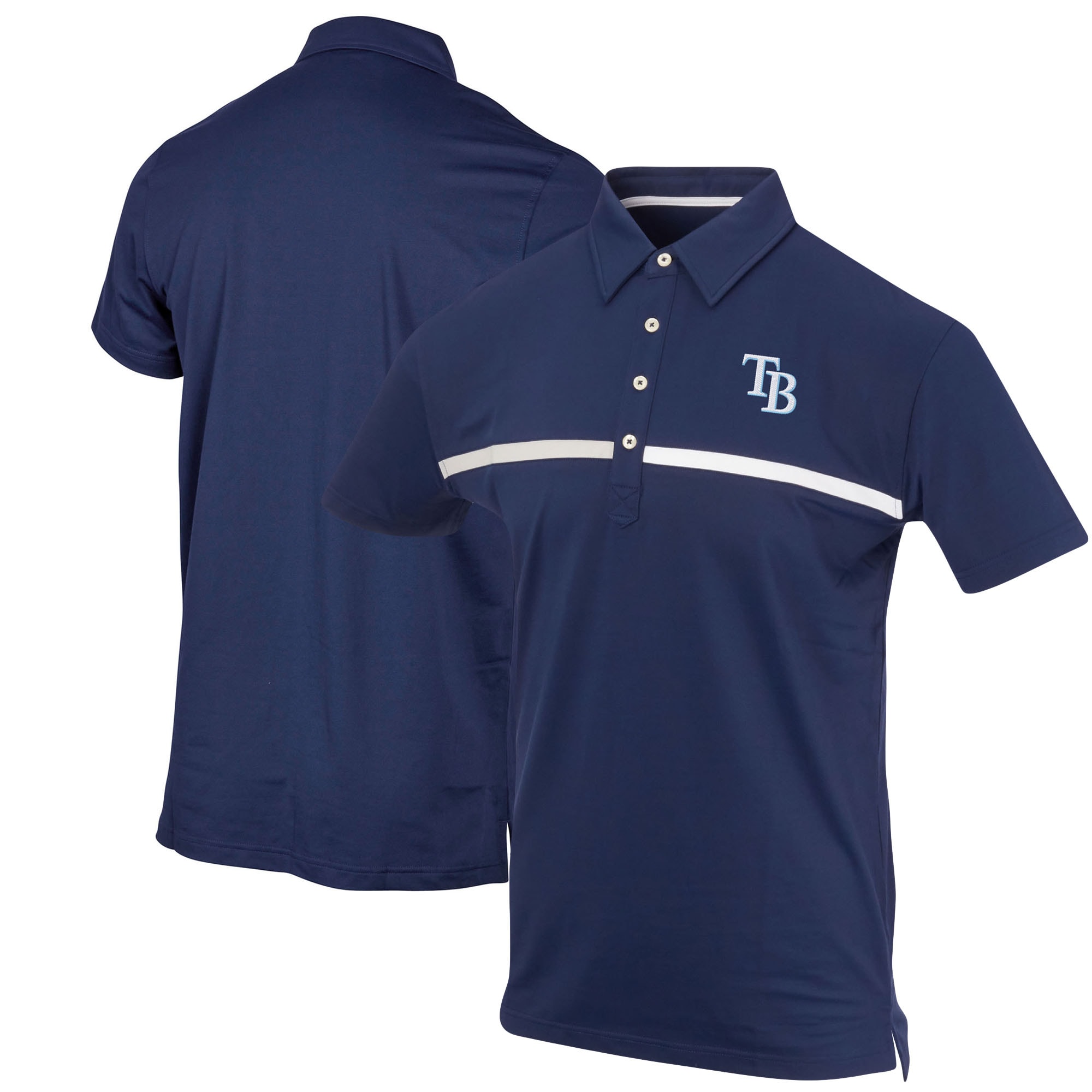 Men's Tampa Bay Rays Navy Color Blocked Stretch Polo