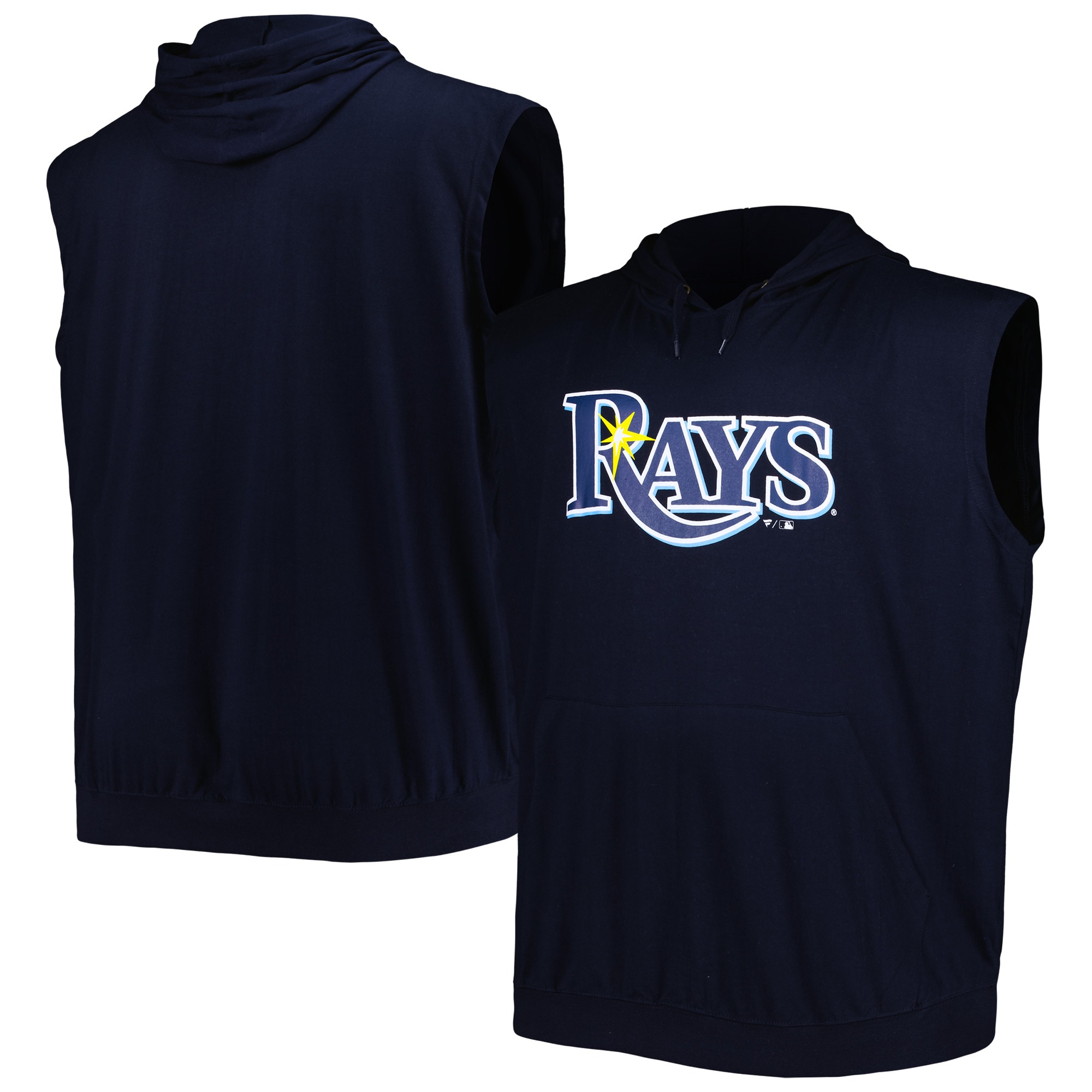 Men's Tampa Bay Rays Navy Jersey Pullover Muscle Hoodie