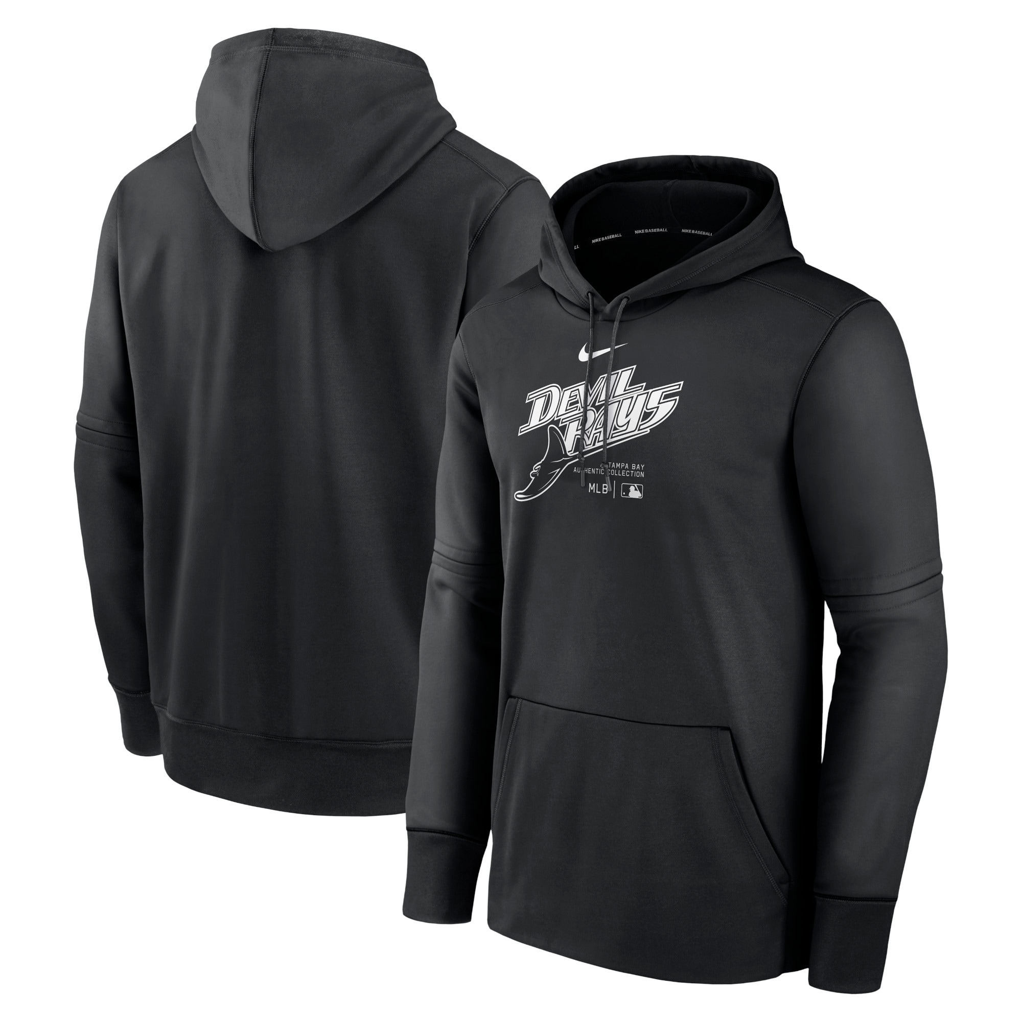 Men's Tampa Bay Rays Nike Black Authentic Collection Practice Performance Pullover Hoodie
