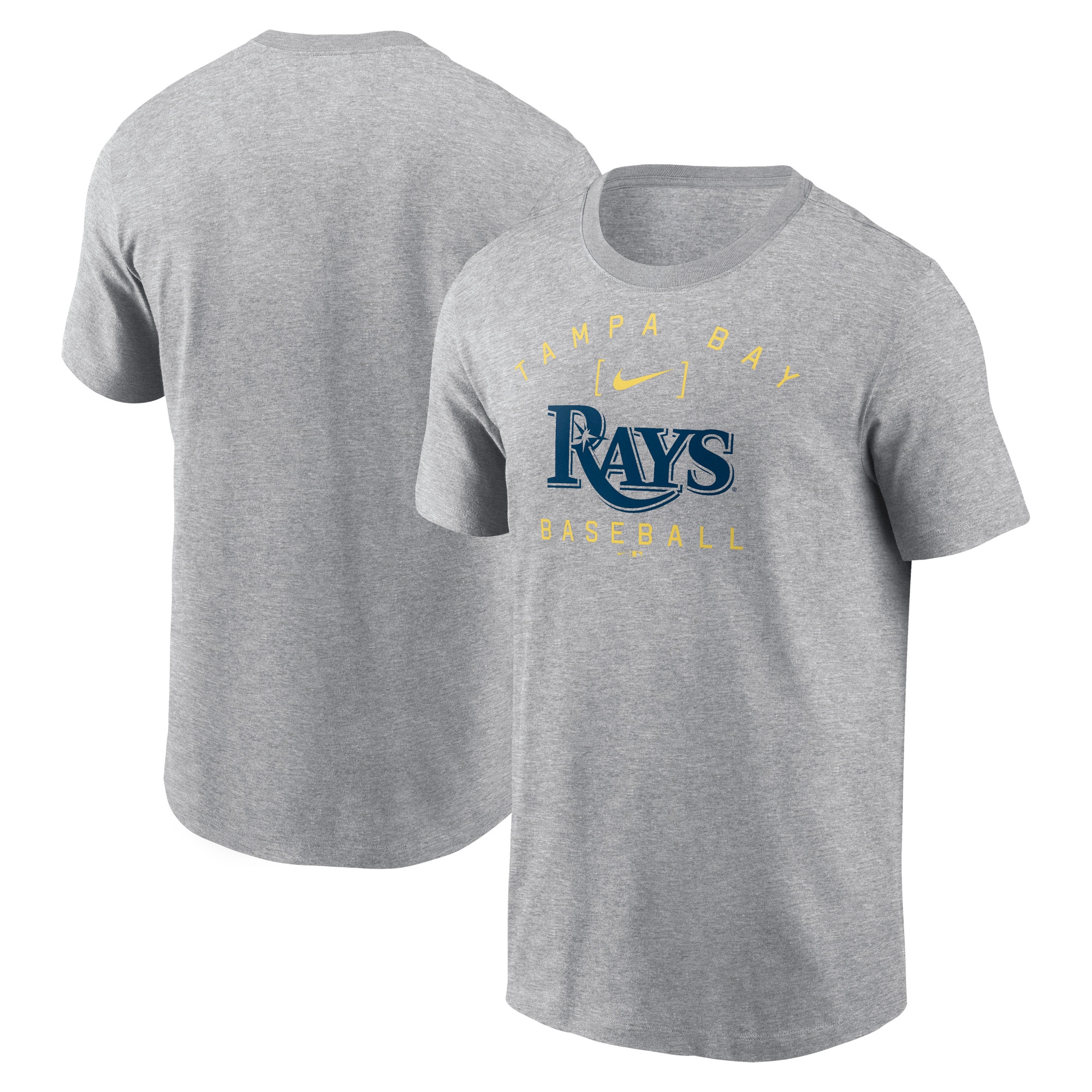 Men's Tampa Bay Rays Nike Heather Gray Home Team Athletic Arch T-Shirt