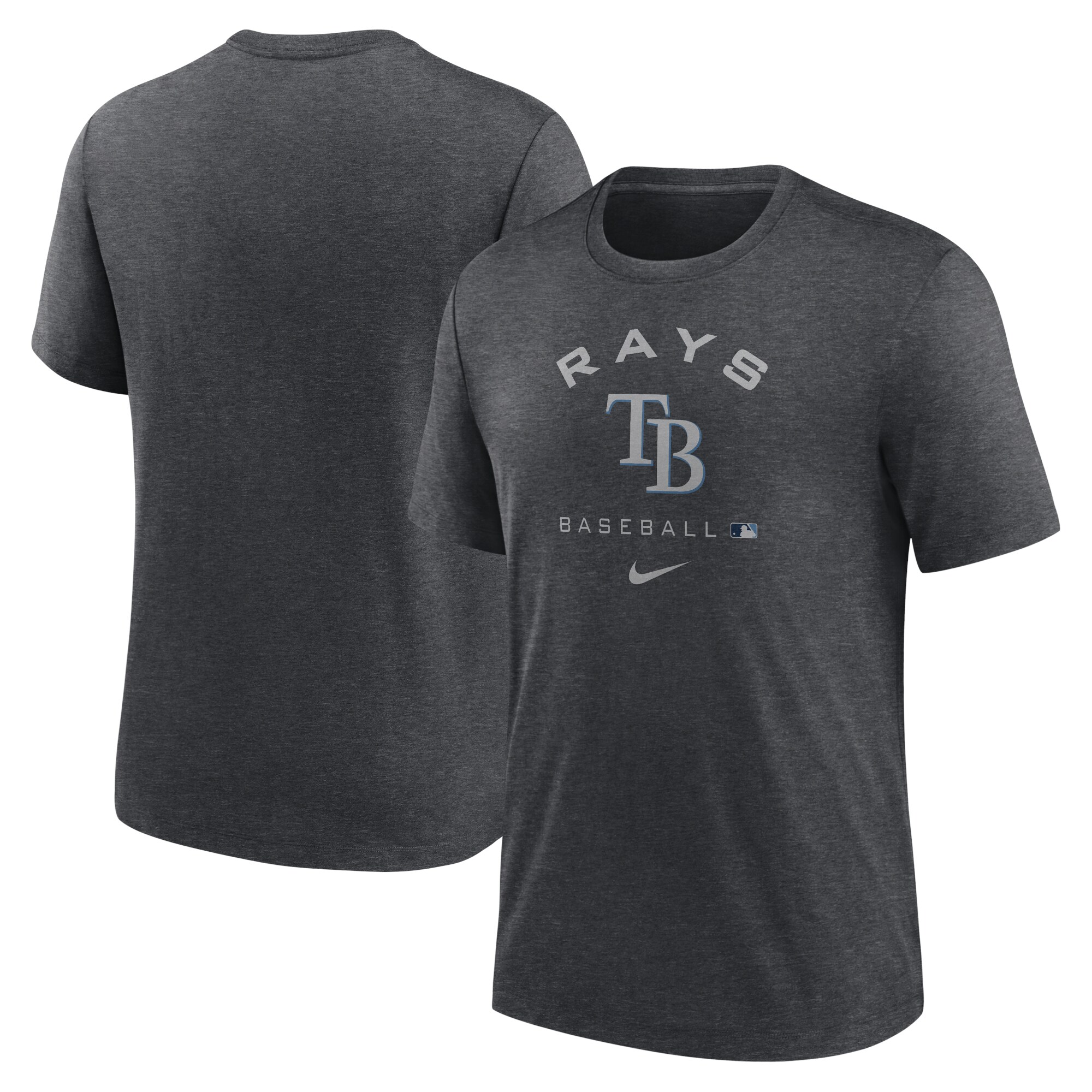 Men's Tampa Bay Rays Nike Heathered Charcoal Authentic Collection Tri-Blend Performance T-Shirt