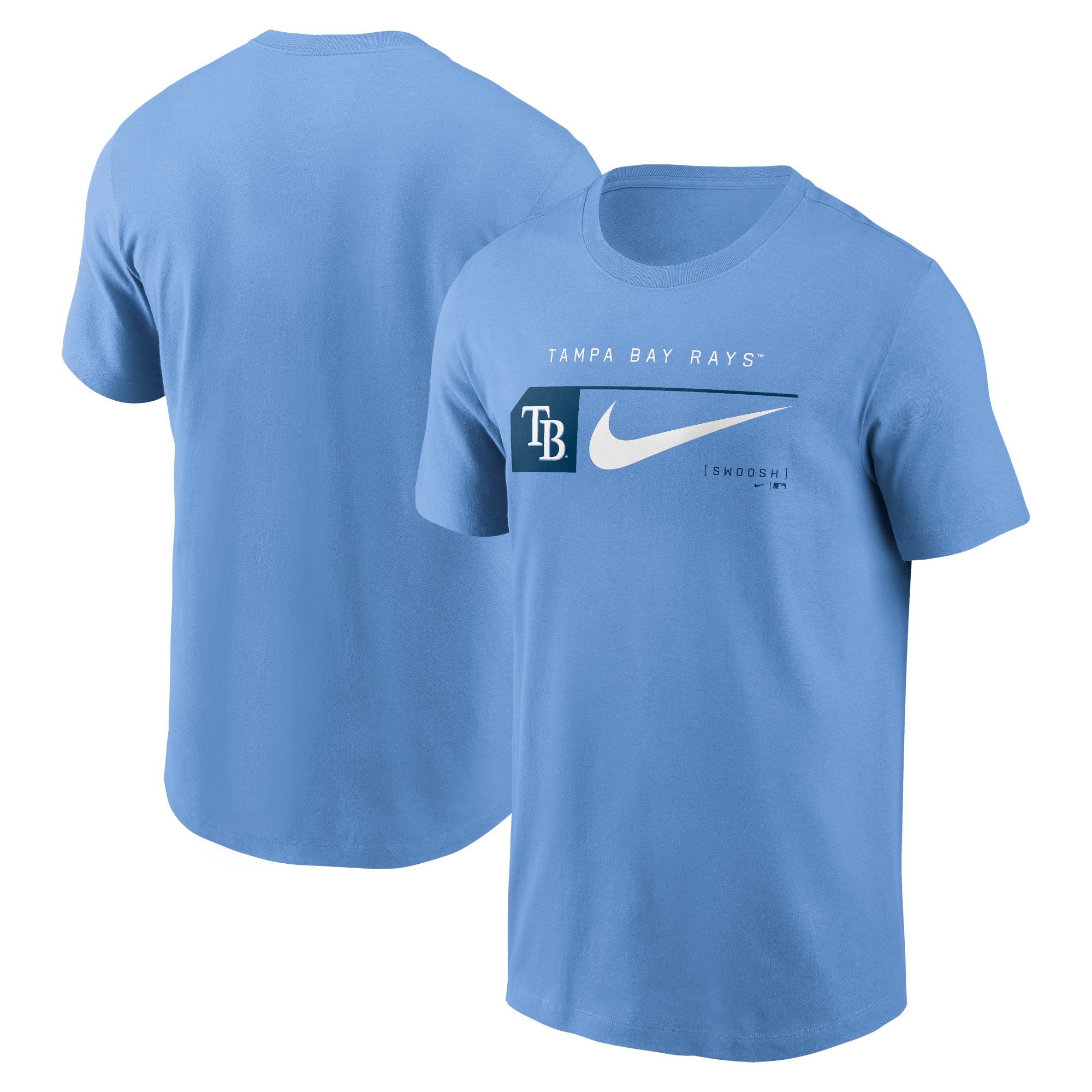 Men's Tampa Bay Rays Nike Light Blue Team Swoosh Lockup T-Shirt