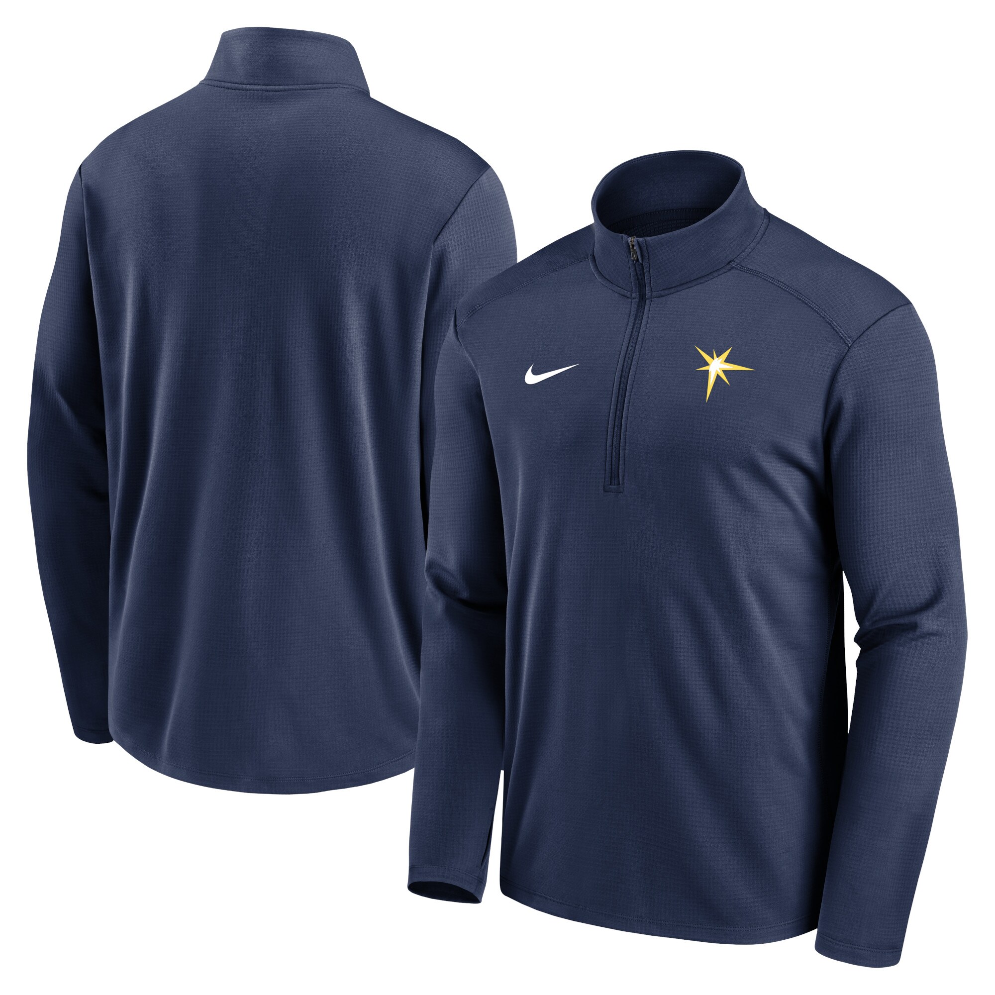 Men's Tampa Bay Rays Nike Navy Agility Pacer Lightweight Performance Half-Zip Top