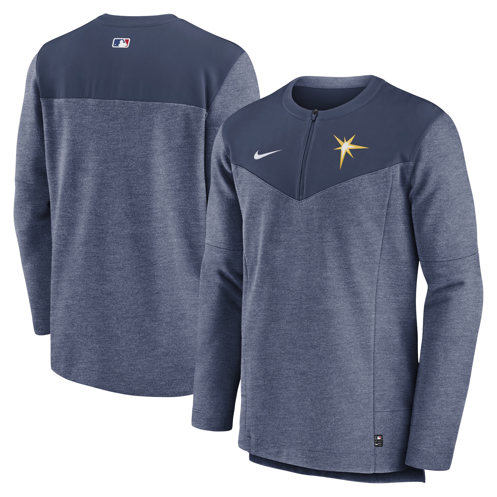Men's Tampa Bay Rays Nike Navy Authentic Collection Game Time Performance Half-Zip Top