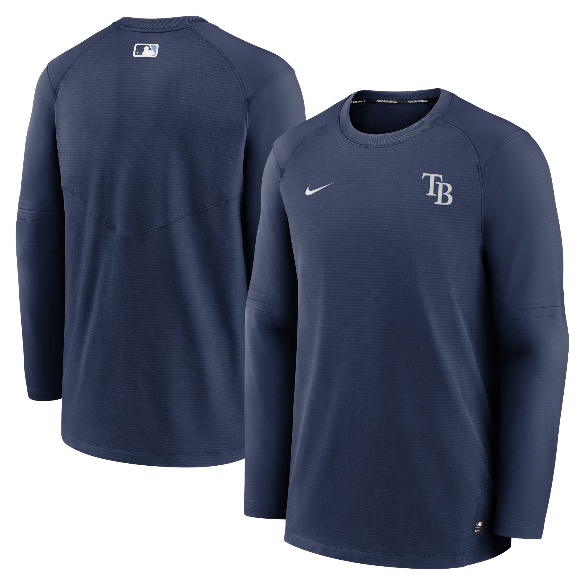Men's Tampa Bay Rays Nike Navy Authentic Collection Logo Performance Long Sleeve T-Shirt