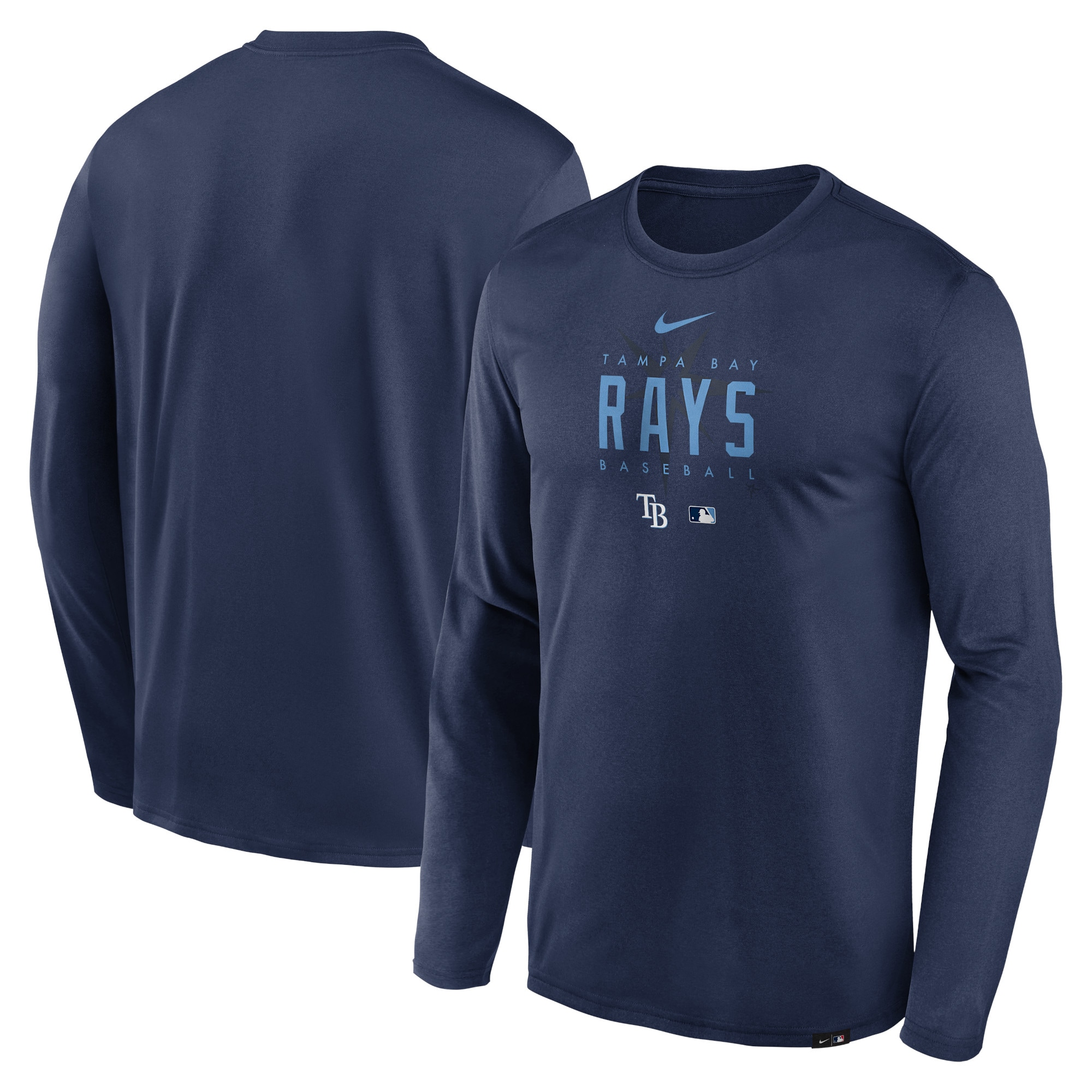 Men's Tampa Bay Rays Nike Navy Authentic Collection Team Logo Legend Performance Long Sleeve T-Shirt