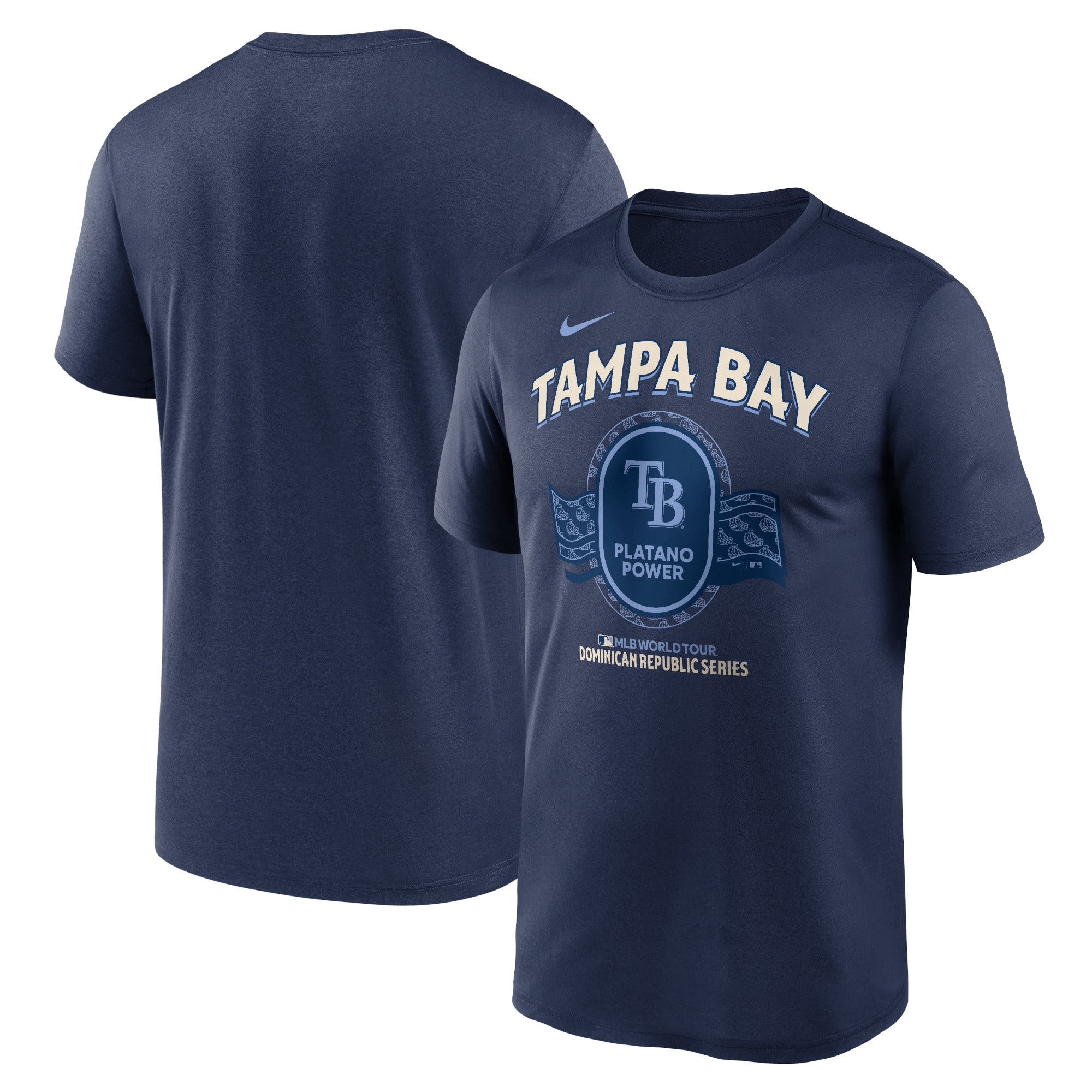 Men's Tampa Bay Rays Nike Navy Dominican Republic Series Legend T-Shirt