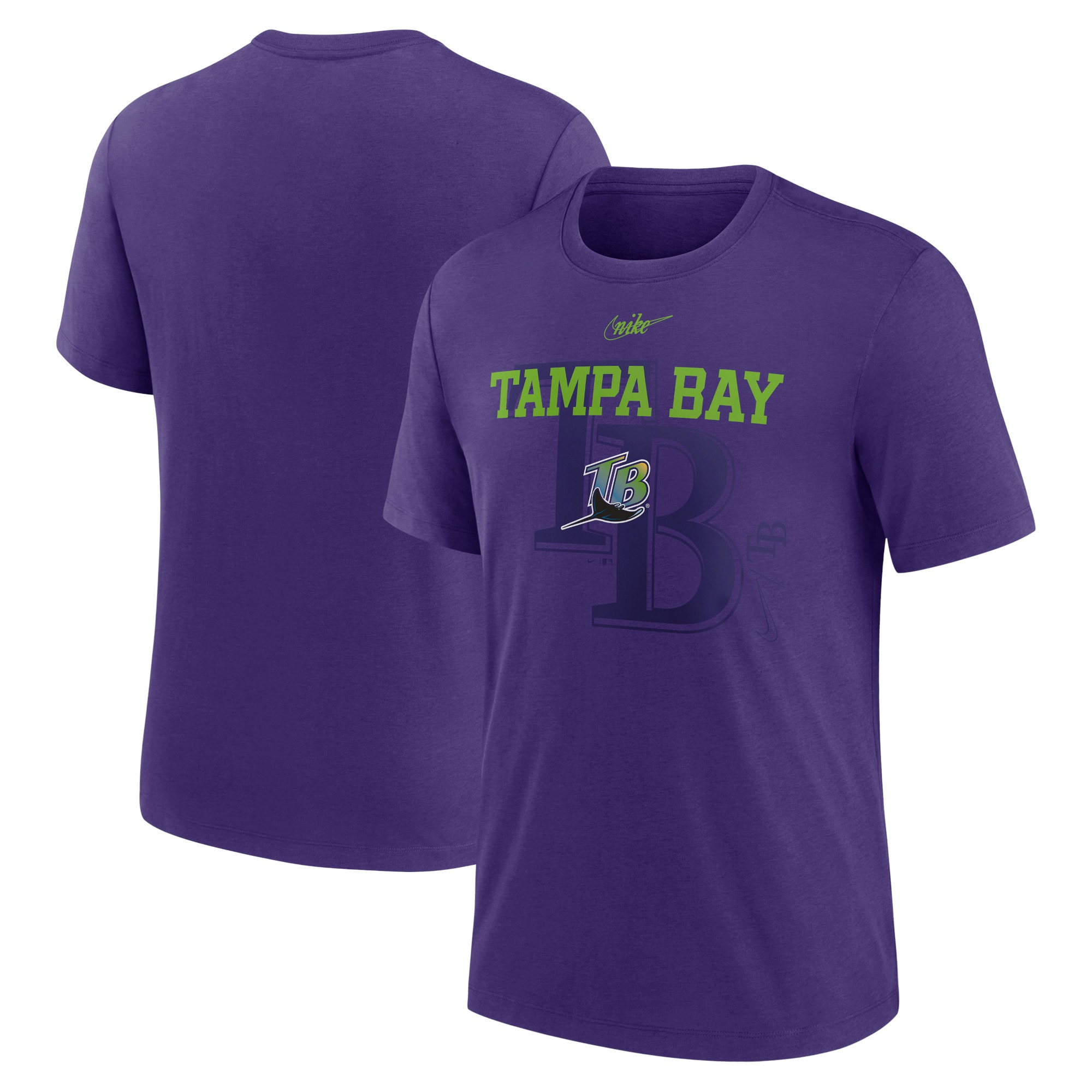 Men's Tampa Bay Rays  Nike Purple Rewind Retro Tri-Blend T-Shirt