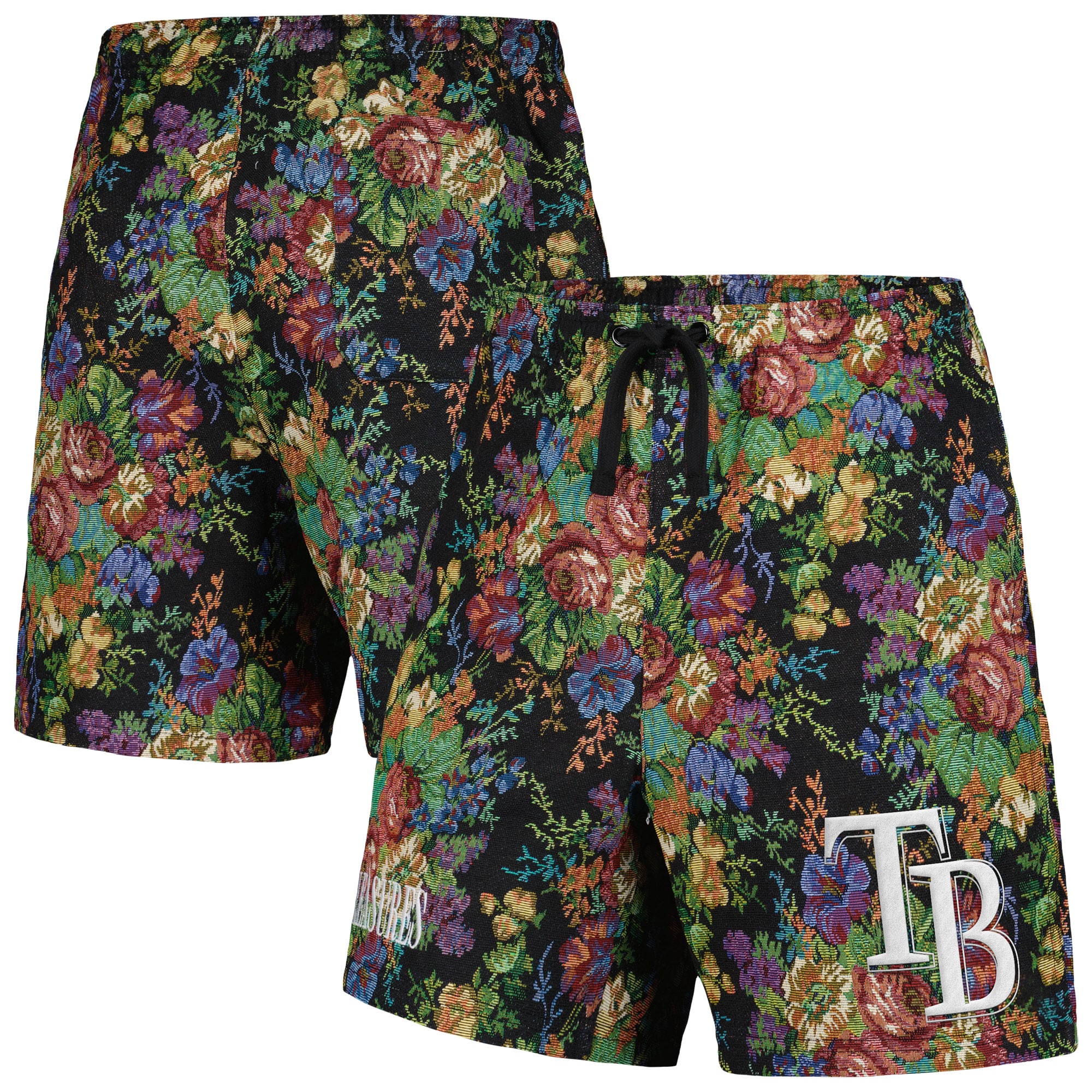 Men's Tampa Bay Rays  PLEASURES Black Floral Shorts