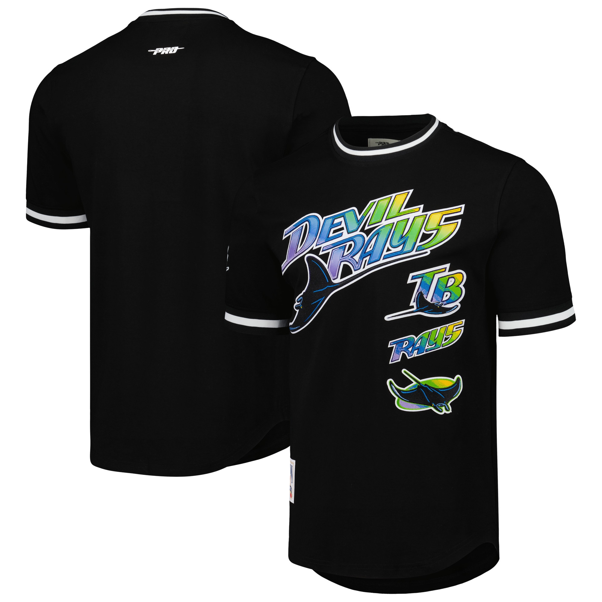 Men's Tampa Bay Rays Pro Standard Black Cooperstown Collection Retro Classic T-Shirt