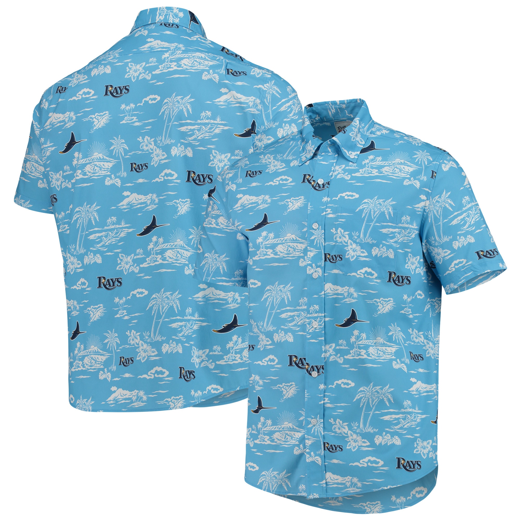 Men's Tampa Bay Rays Reyn Spooner Light Blue Kekai Performance Button-Up Shirt