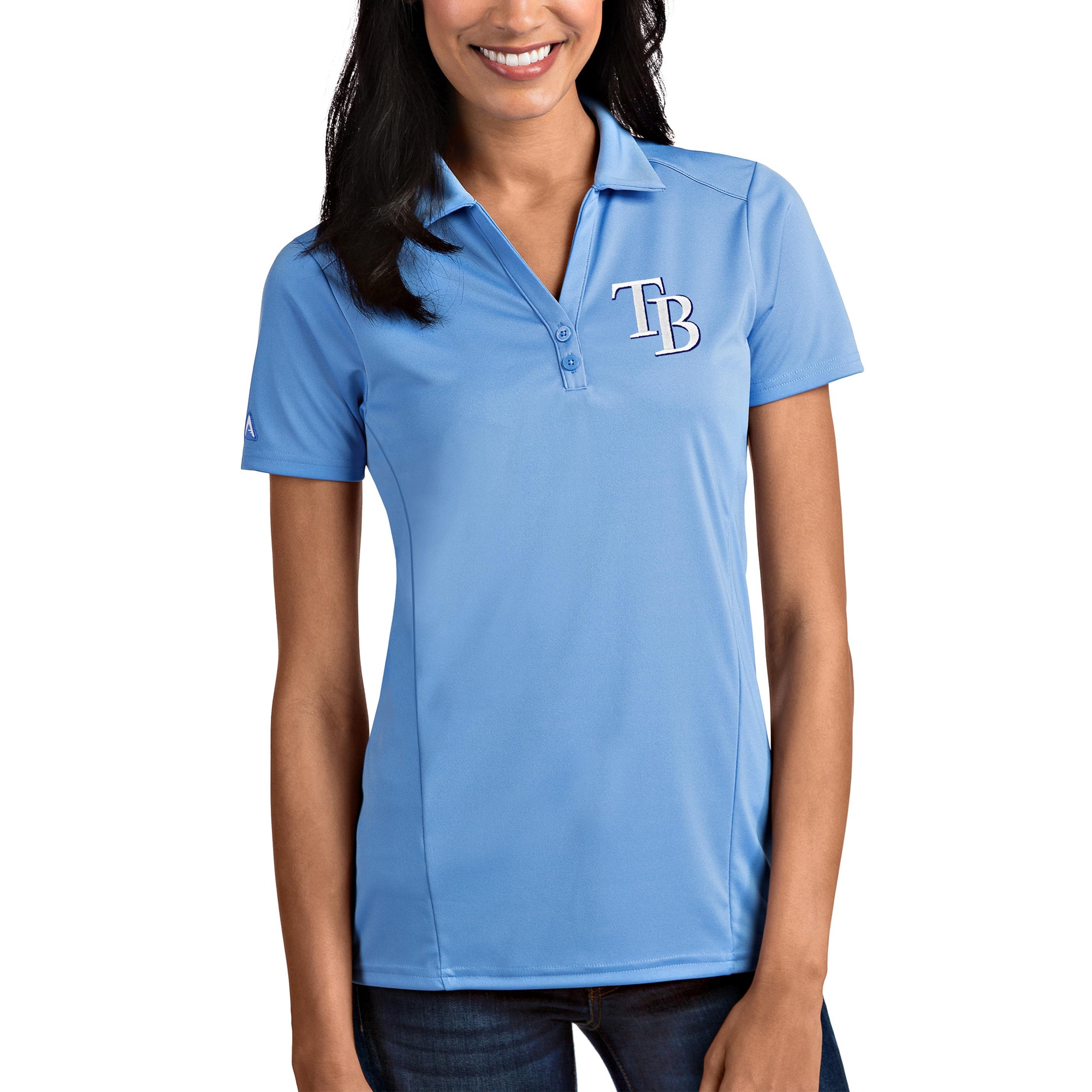 Tampa Bay Rays Antigua Women's Tribute Polo - Light Blue