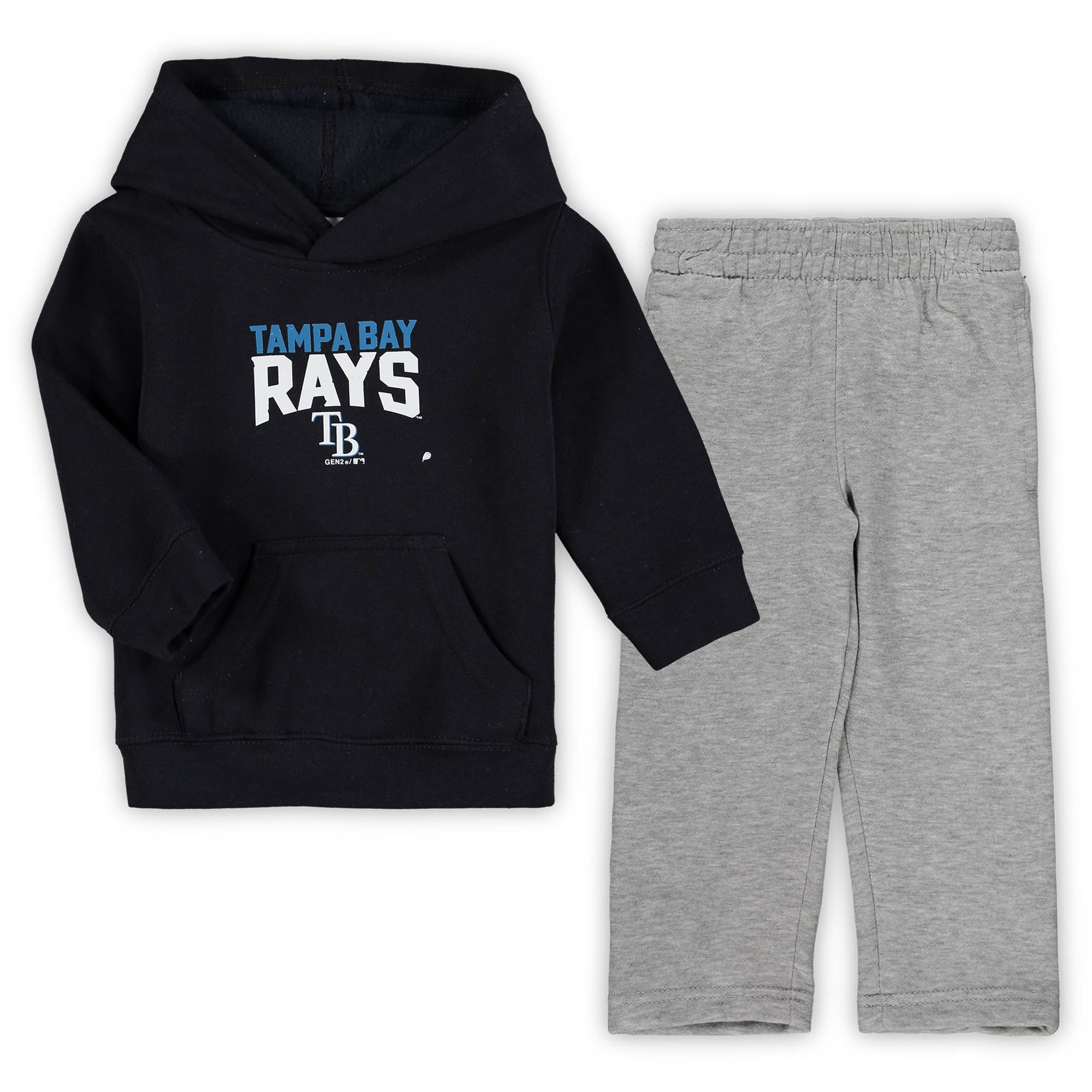 Toddler Tampa Bay Rays Navy/Heathered Gray Fan Flare Fleece Hoodie and Pants Set