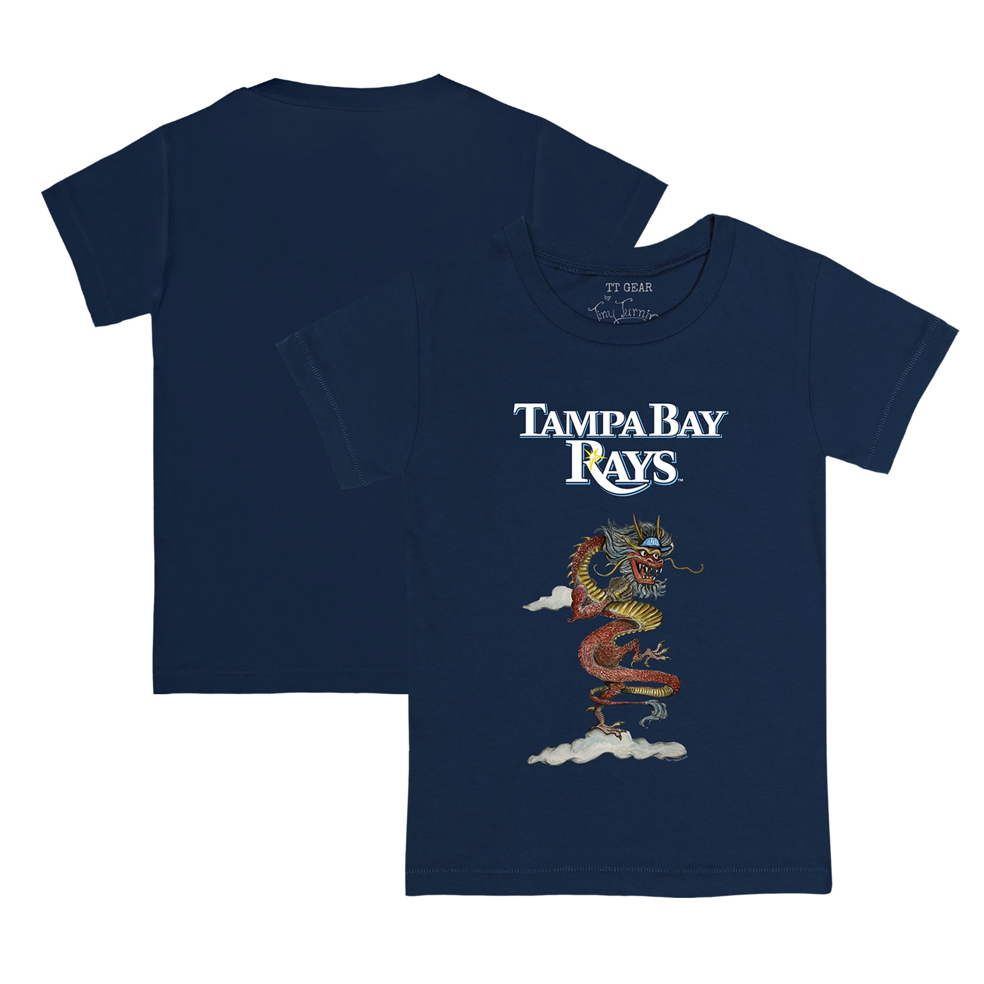 Toddler Tampa Bay Rays Tiny Turnip Navy 2024 Year of the Dragon T-Shirt