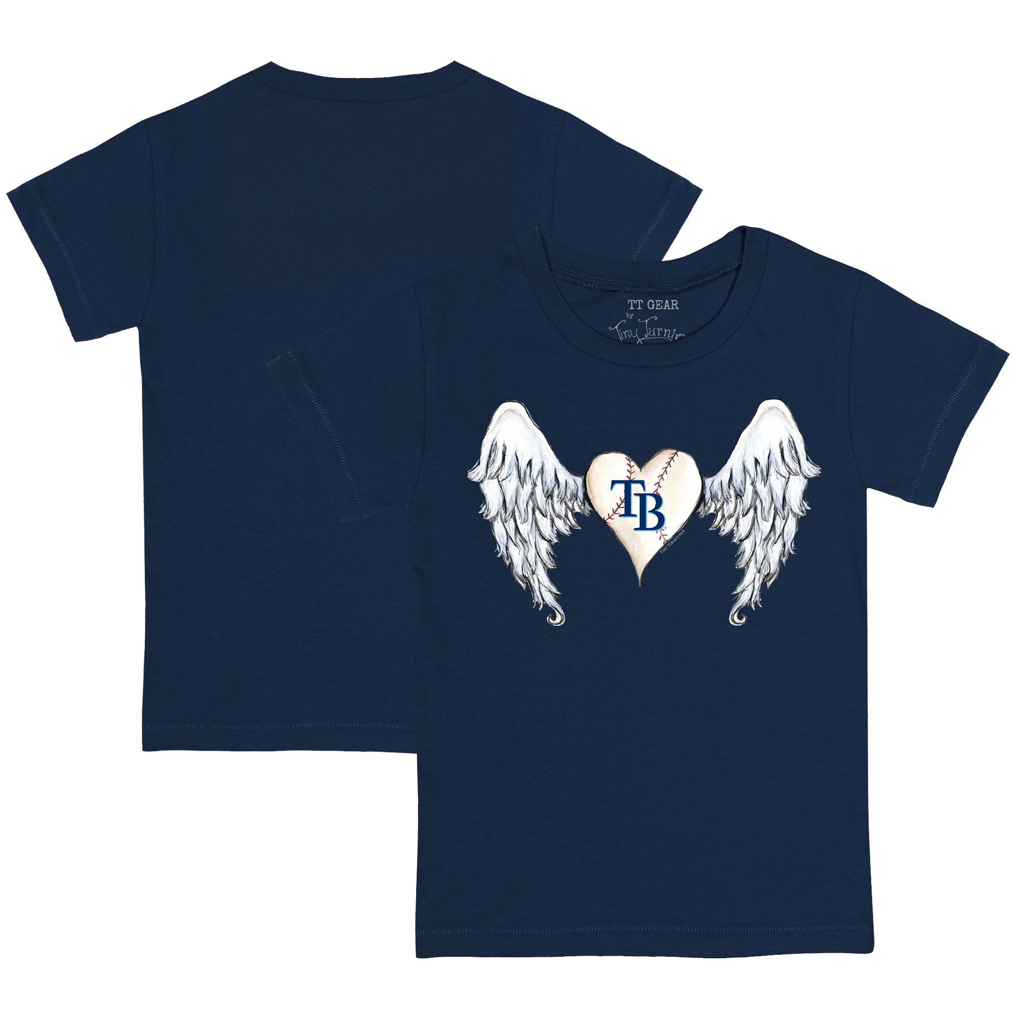 Toddler Tampa Bay Rays Tiny Turnip Navy Angel Wings T-Shirt