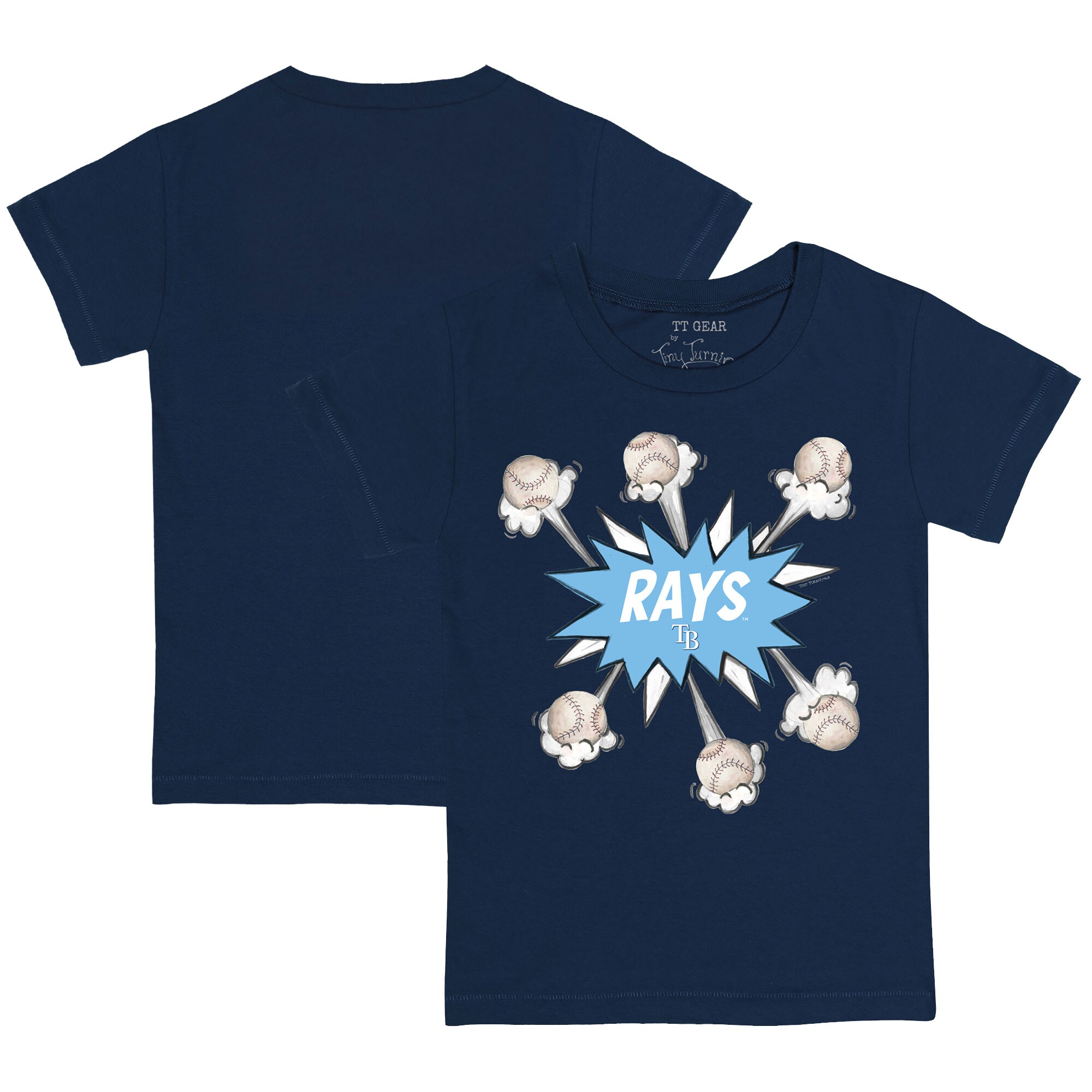Toddler Tampa Bay Rays Tiny Turnip Navy Baseball Pow T-Shirt