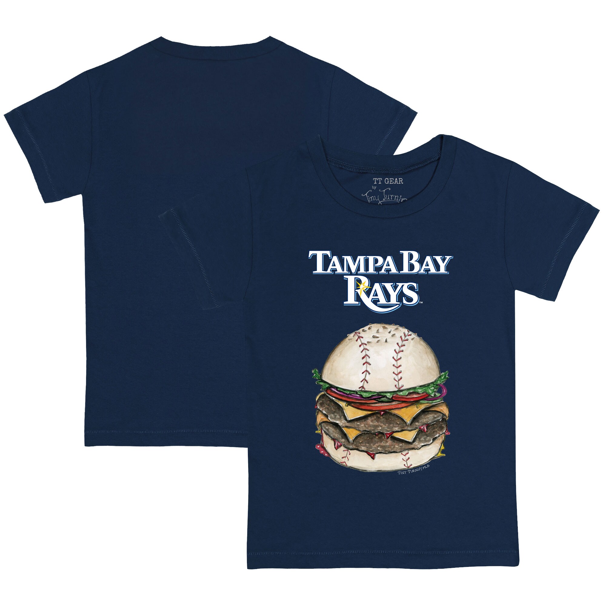 Toddler Tampa Bay Rays Tiny Turnip Navy Burger T-Shirt