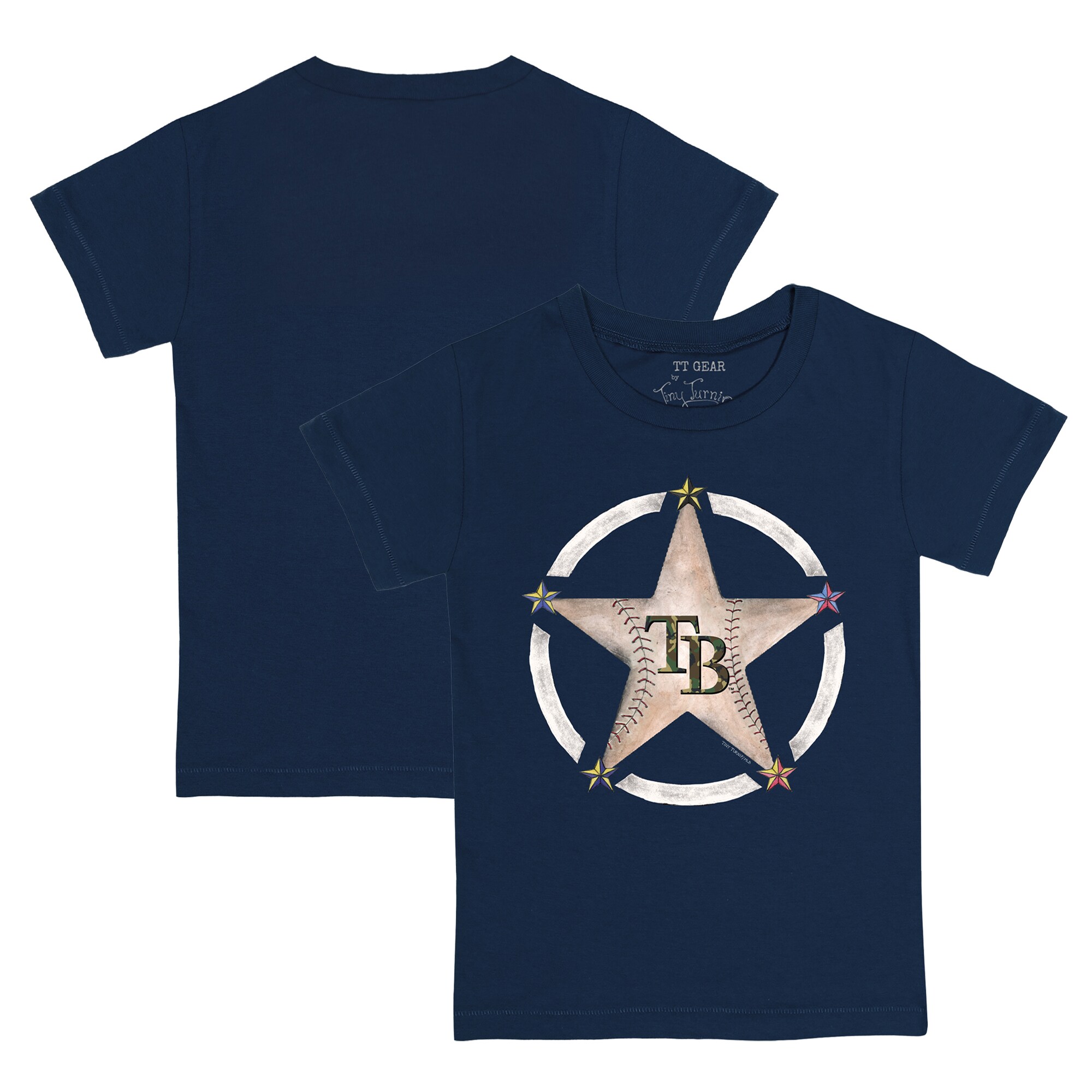 Toddler Tampa Bay Rays Tiny Turnip Navy Military Star T-Shirt