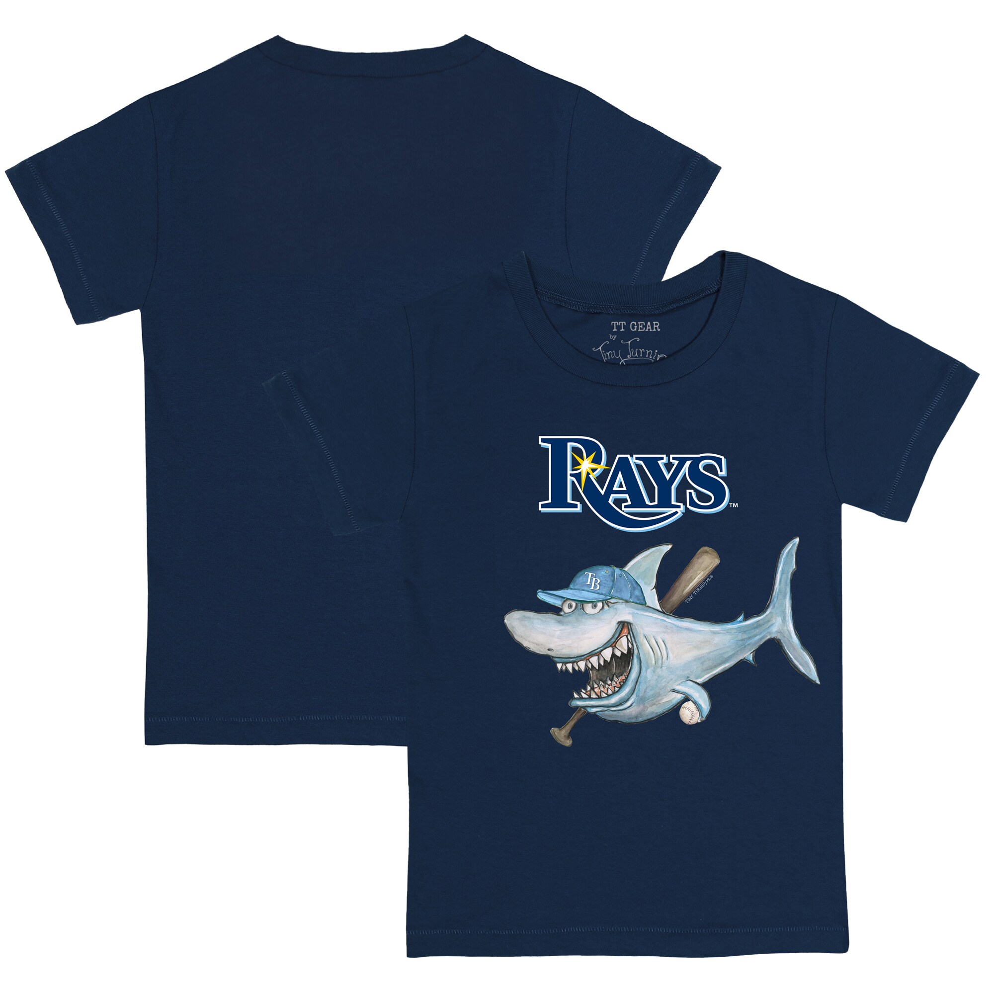 Toddler Tampa Bay Rays Tiny Turnip Navy Shark T-Shirt