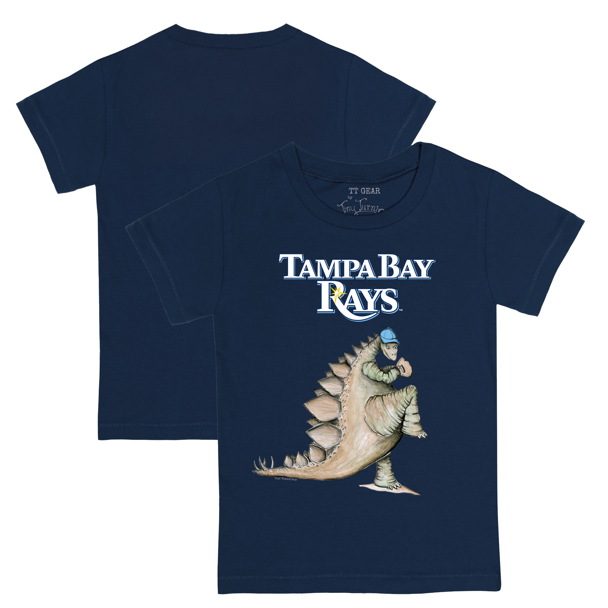 Toddler Tampa Bay Rays Tiny Turnip Navy Stega T-Shirt
