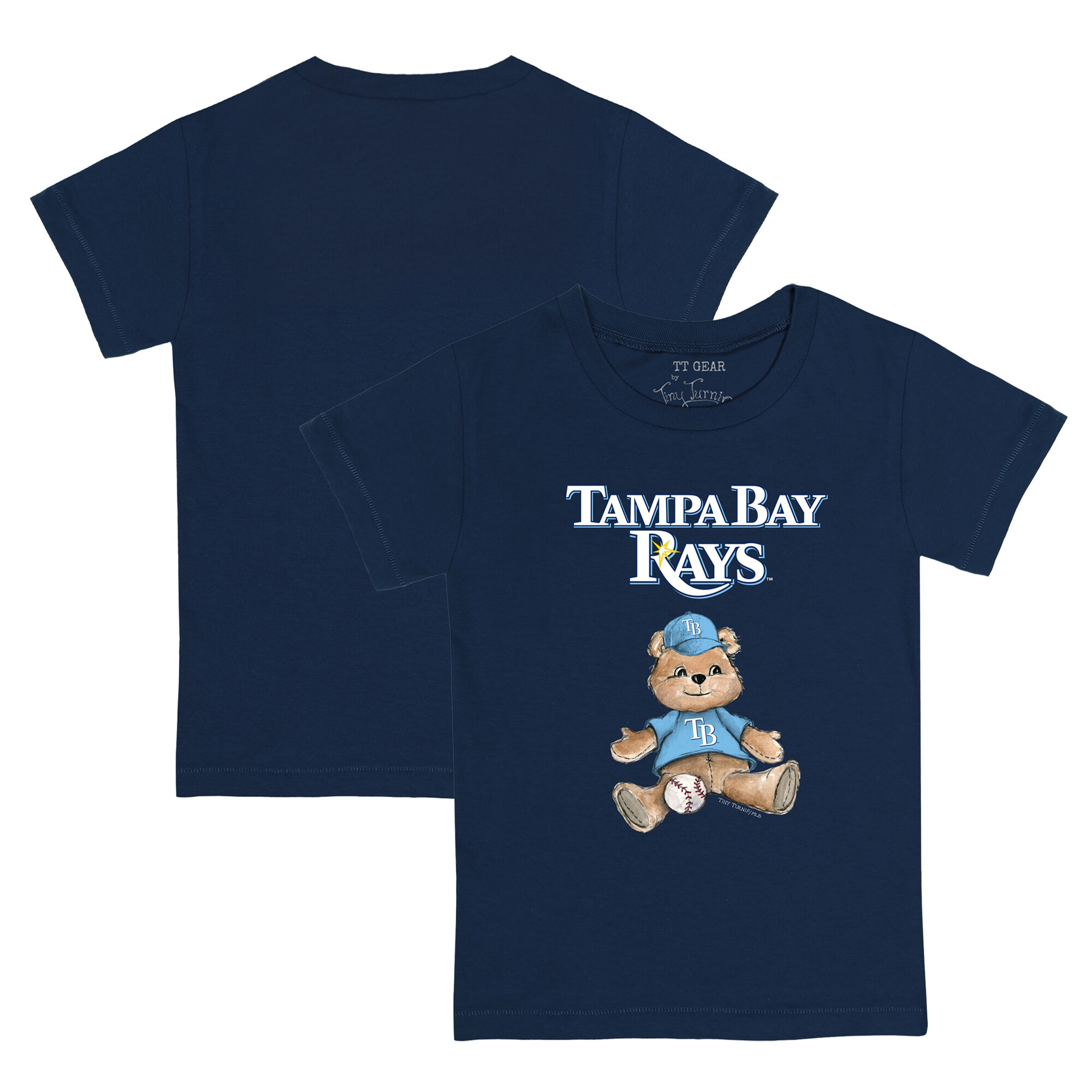 Toddler Tampa Bay Rays Tiny Turnip Navy Teddy Boy T-Shirt