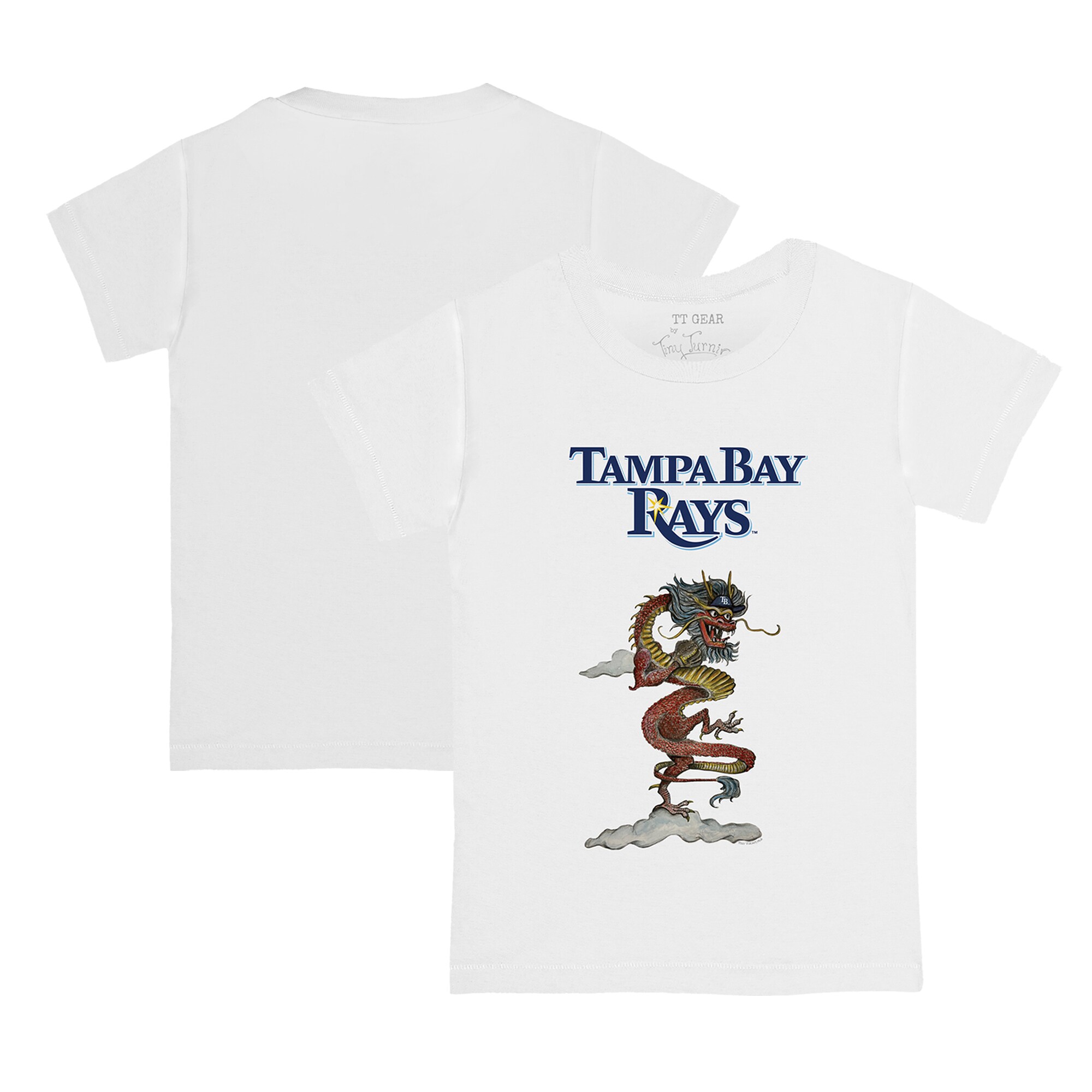 Toddler Tampa Bay Rays Tiny Turnip White 2024 Year of the Dragon T-Shirt