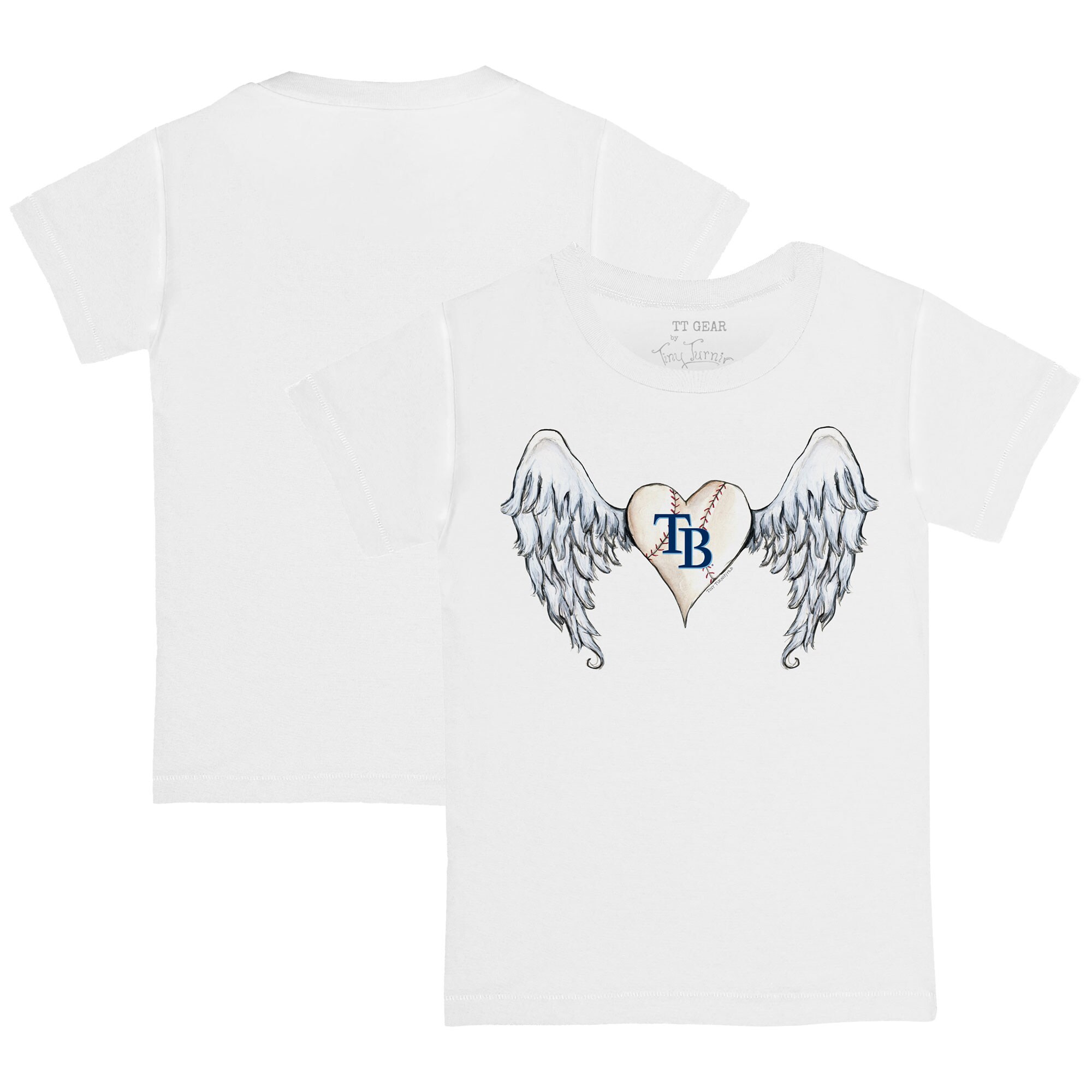 Toddler Tampa Bay Rays Tiny Turnip White Angel Wings T-Shirt
