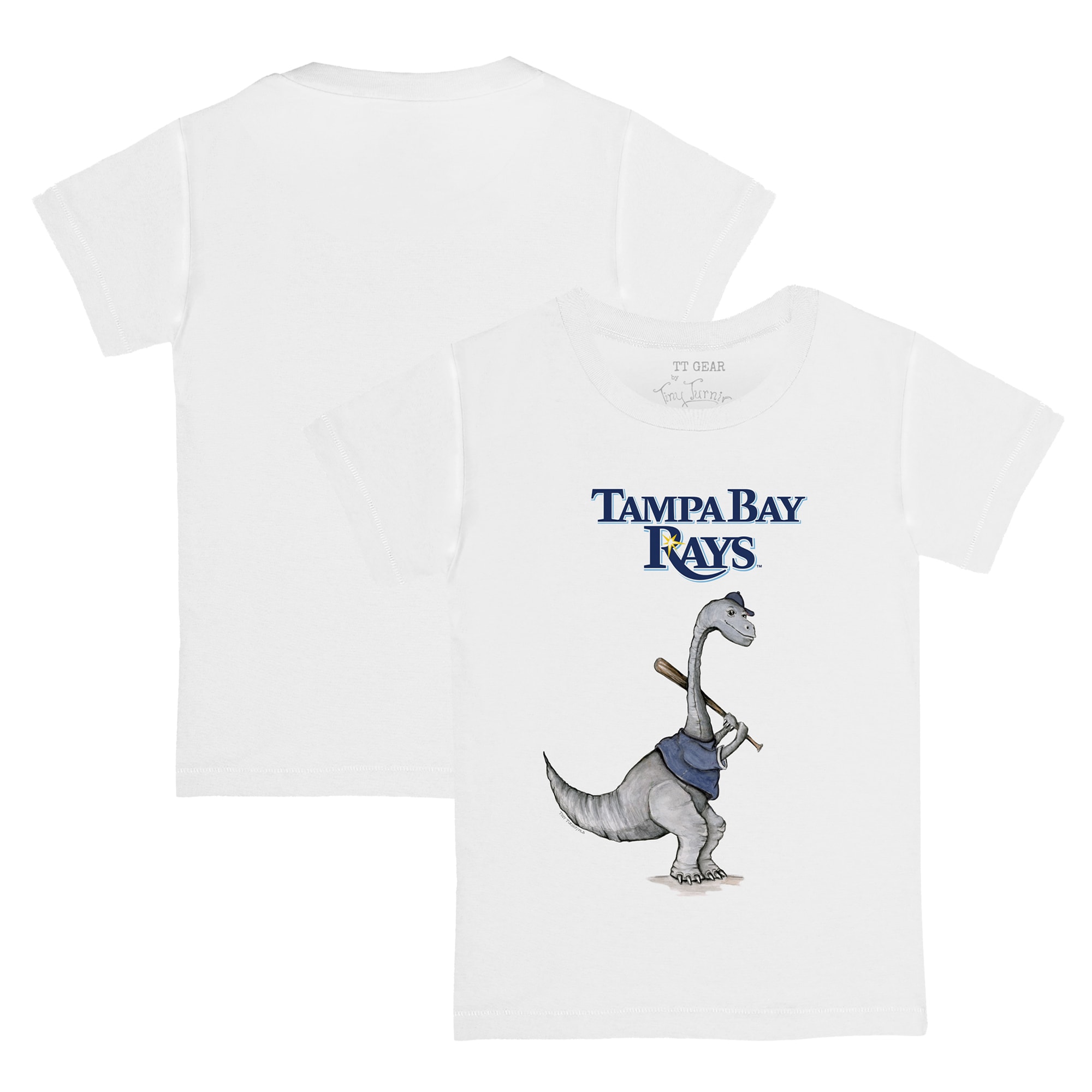 Toddler Tampa Bay Rays Tiny Turnip White Bronto T-Shirt
