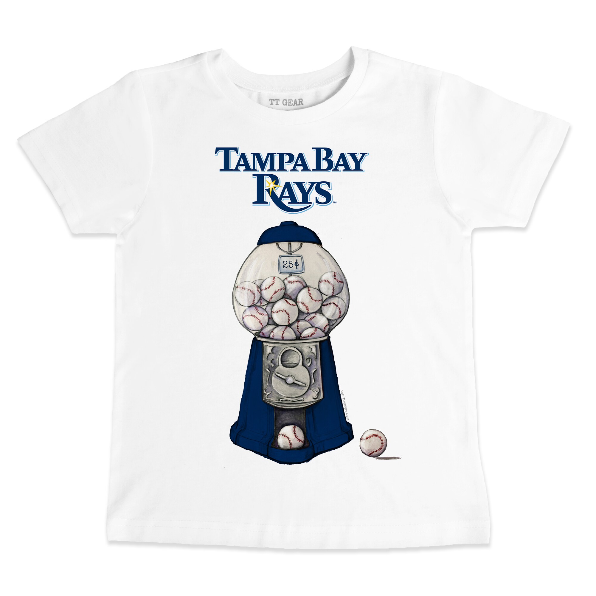 Toddler Tampa Bay Rays Tiny Turnip White Gumball Machine T-Shirt