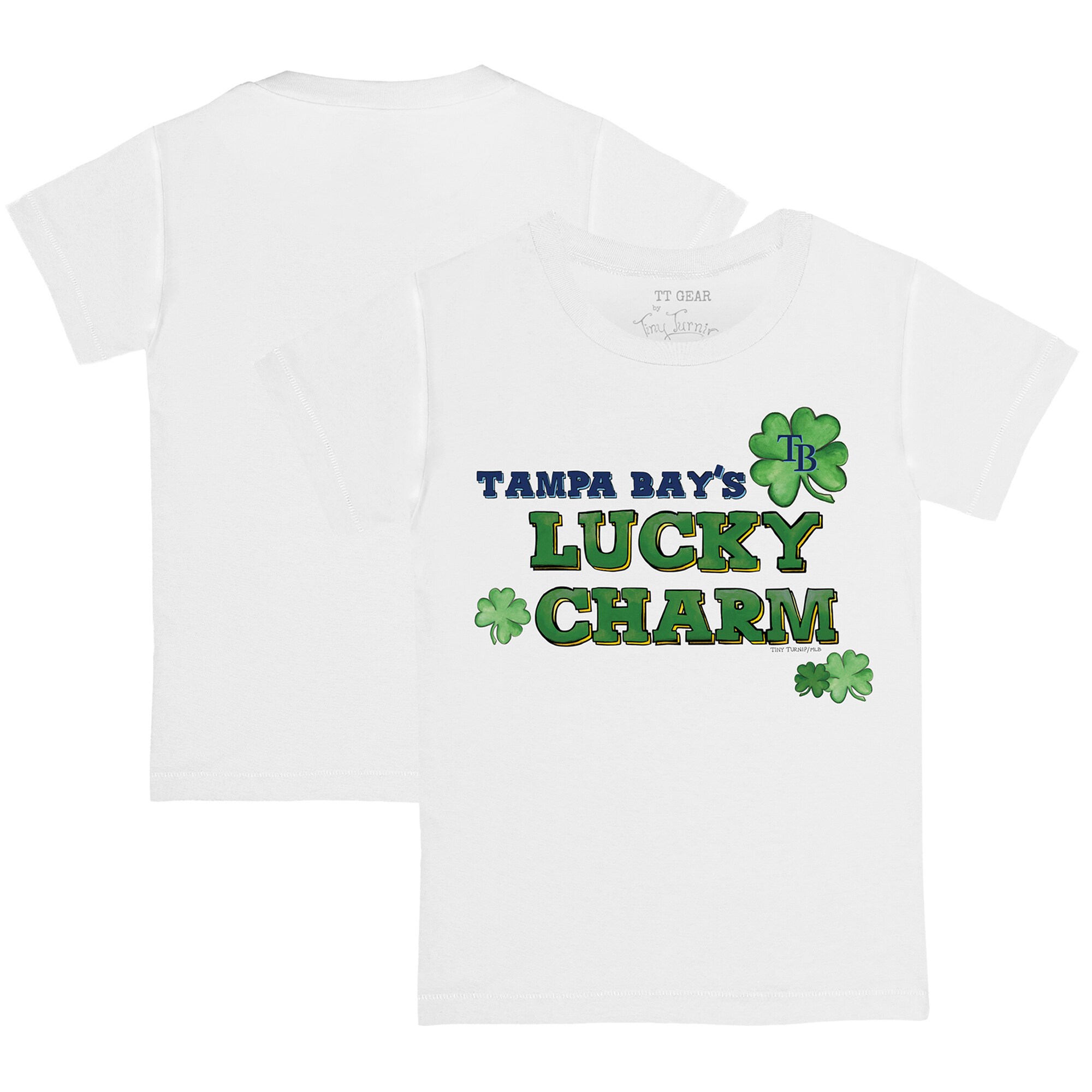 Toddler Tampa Bay Rays Tiny Turnip White Lucky Charm T-Shirt