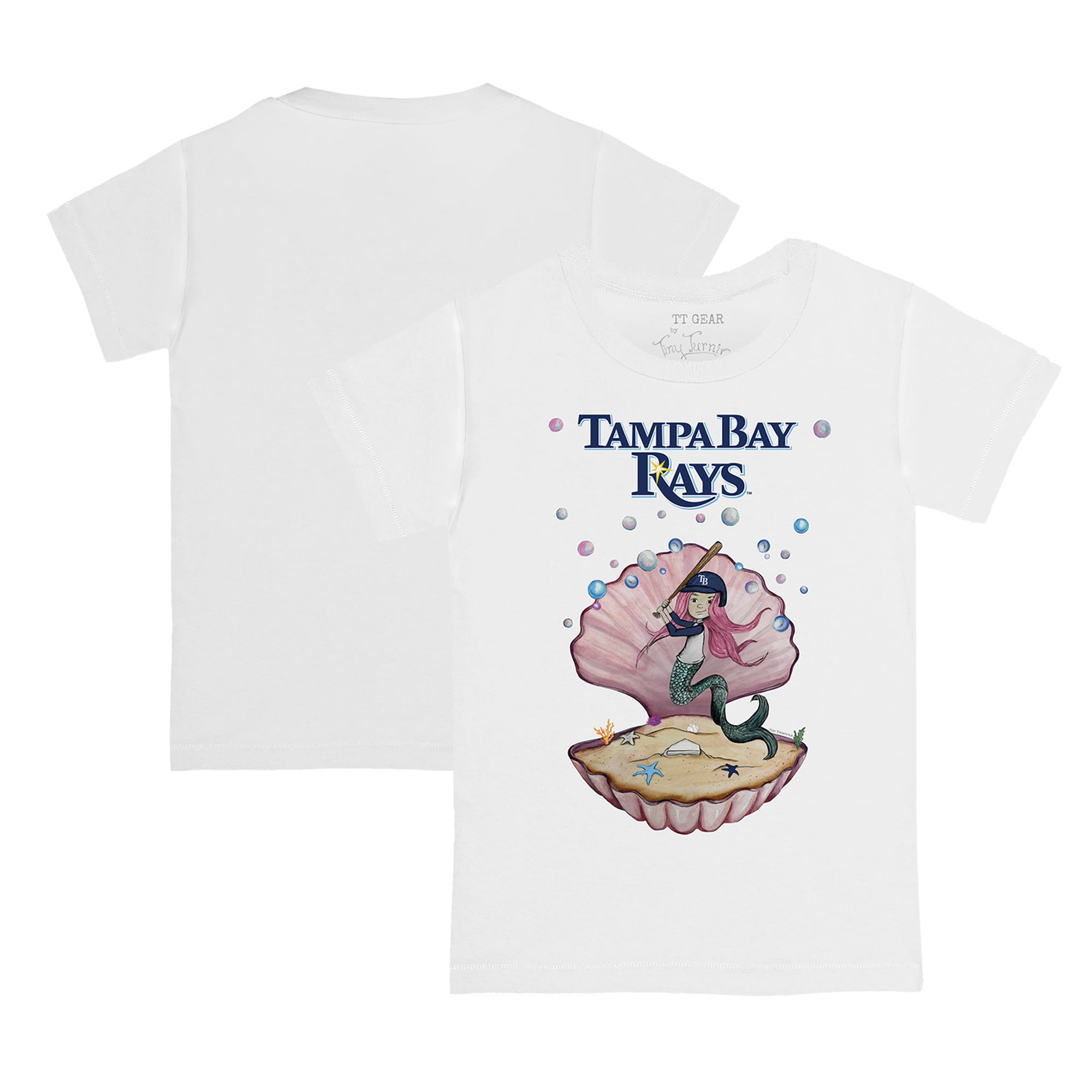 Toddler Tampa Bay Rays Tiny Turnip White Mermaid T-Shirt