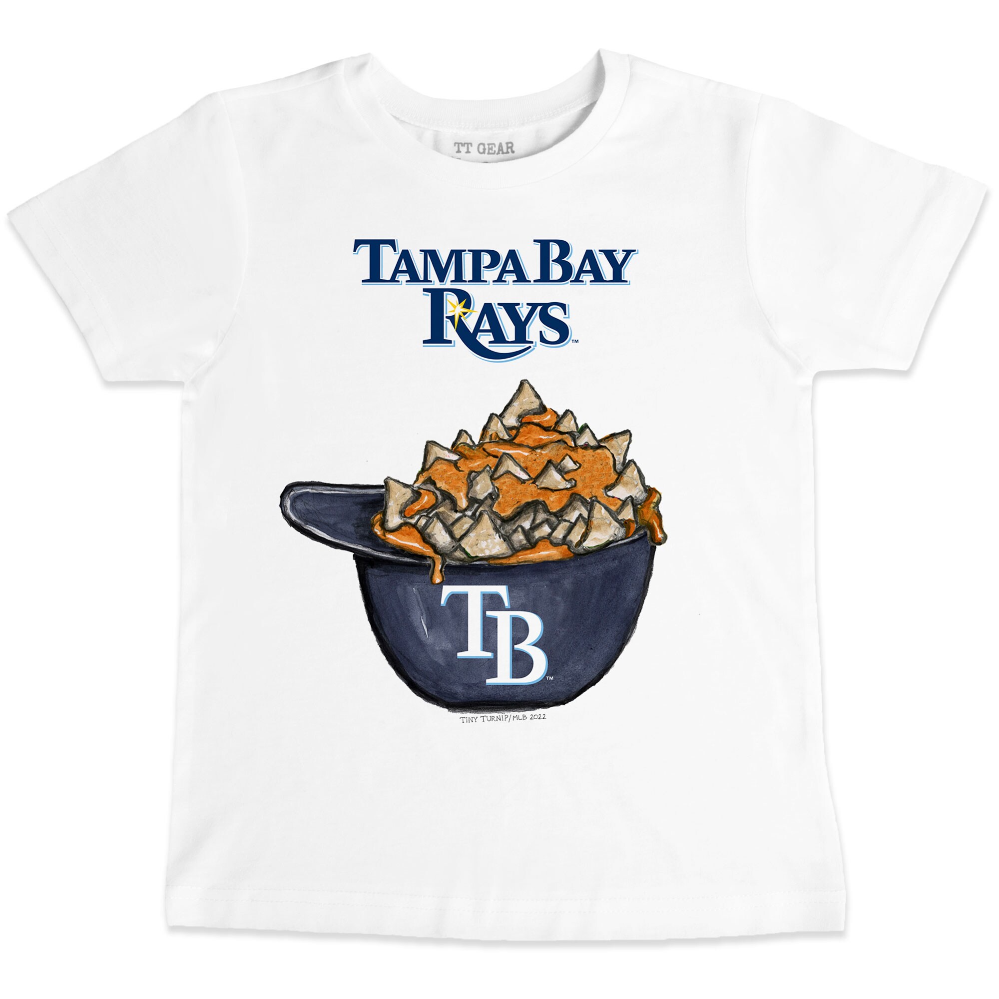 Toddler Tampa Bay Rays Tiny Turnip White Nacho Helmet T-Shirt