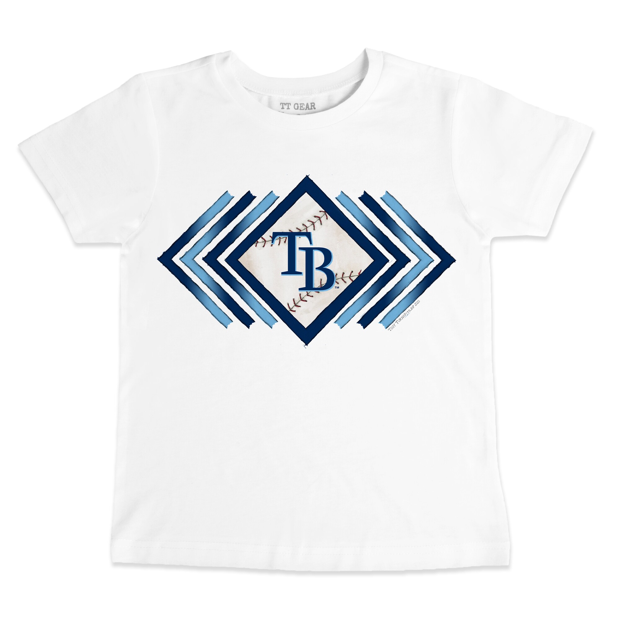 Toddler Tampa Bay Rays Tiny Turnip White Prism Arrows T-Shirt