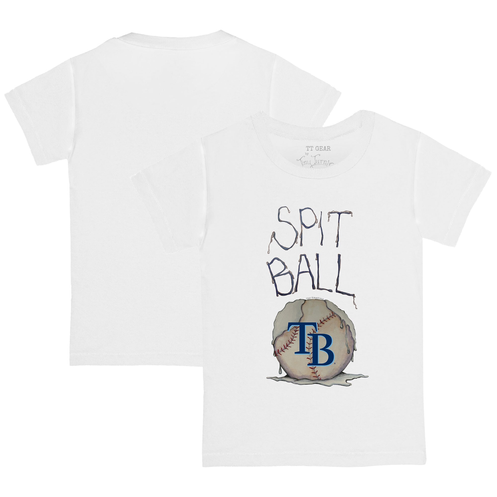 Toddler Tampa Bay Rays Tiny Turnip White Spit Ball T-Shirt