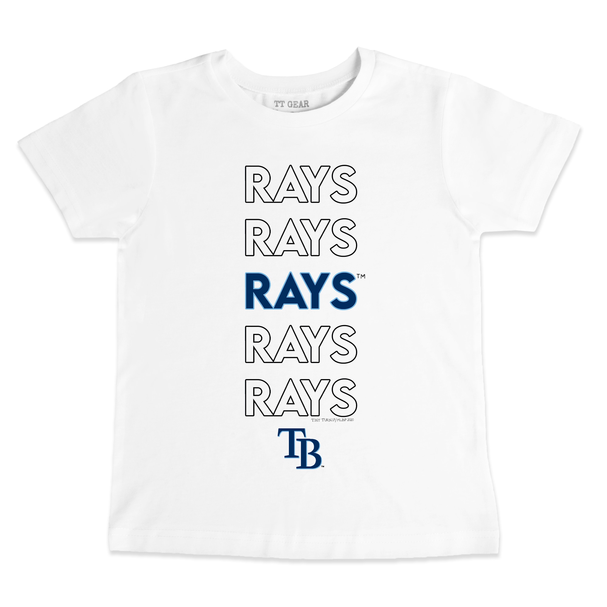 Toddler Tampa Bay Rays Tiny Turnip White Stacked T-Shirt