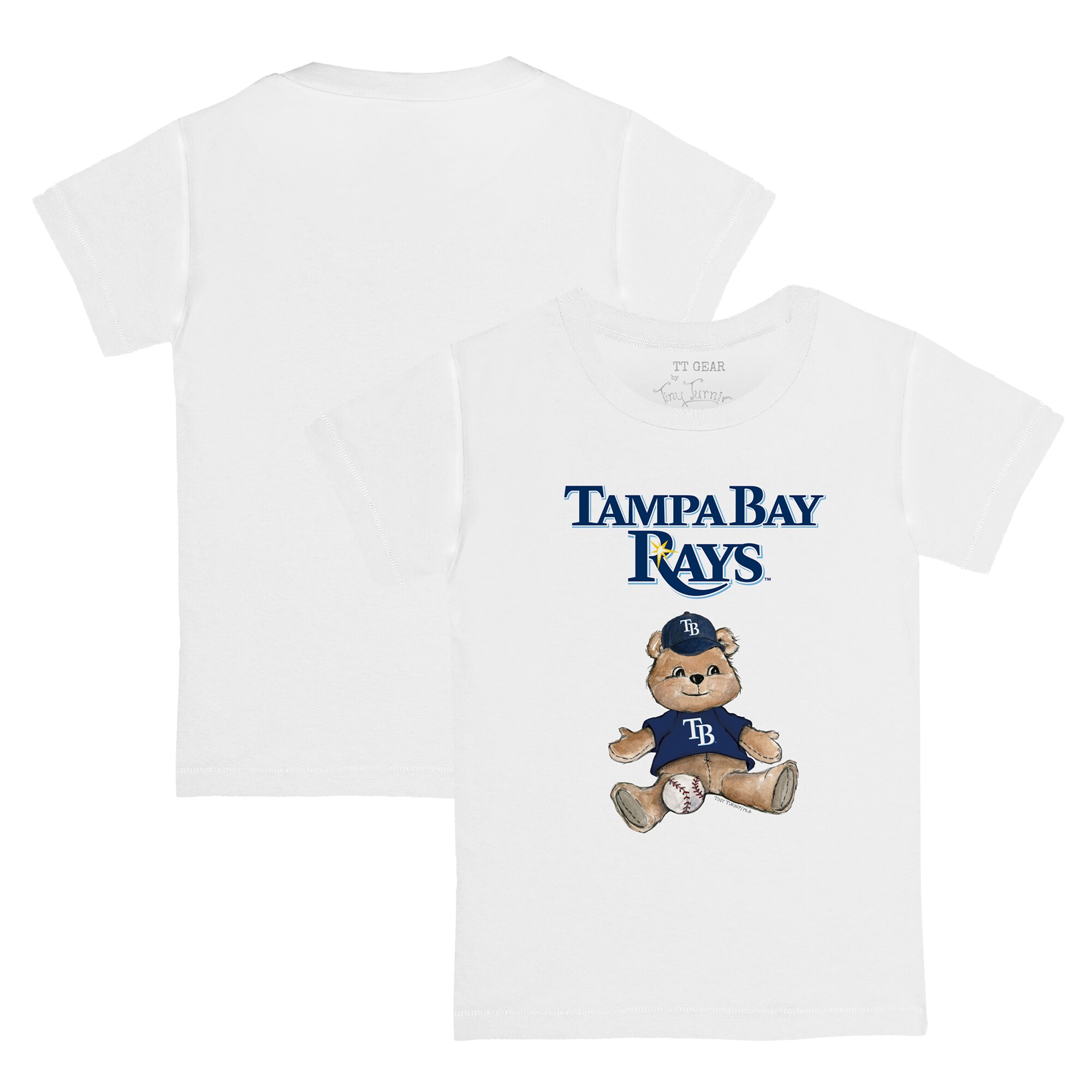 Toddler Tampa Bay Rays Tiny Turnip White Teddy Boy T-Shirt