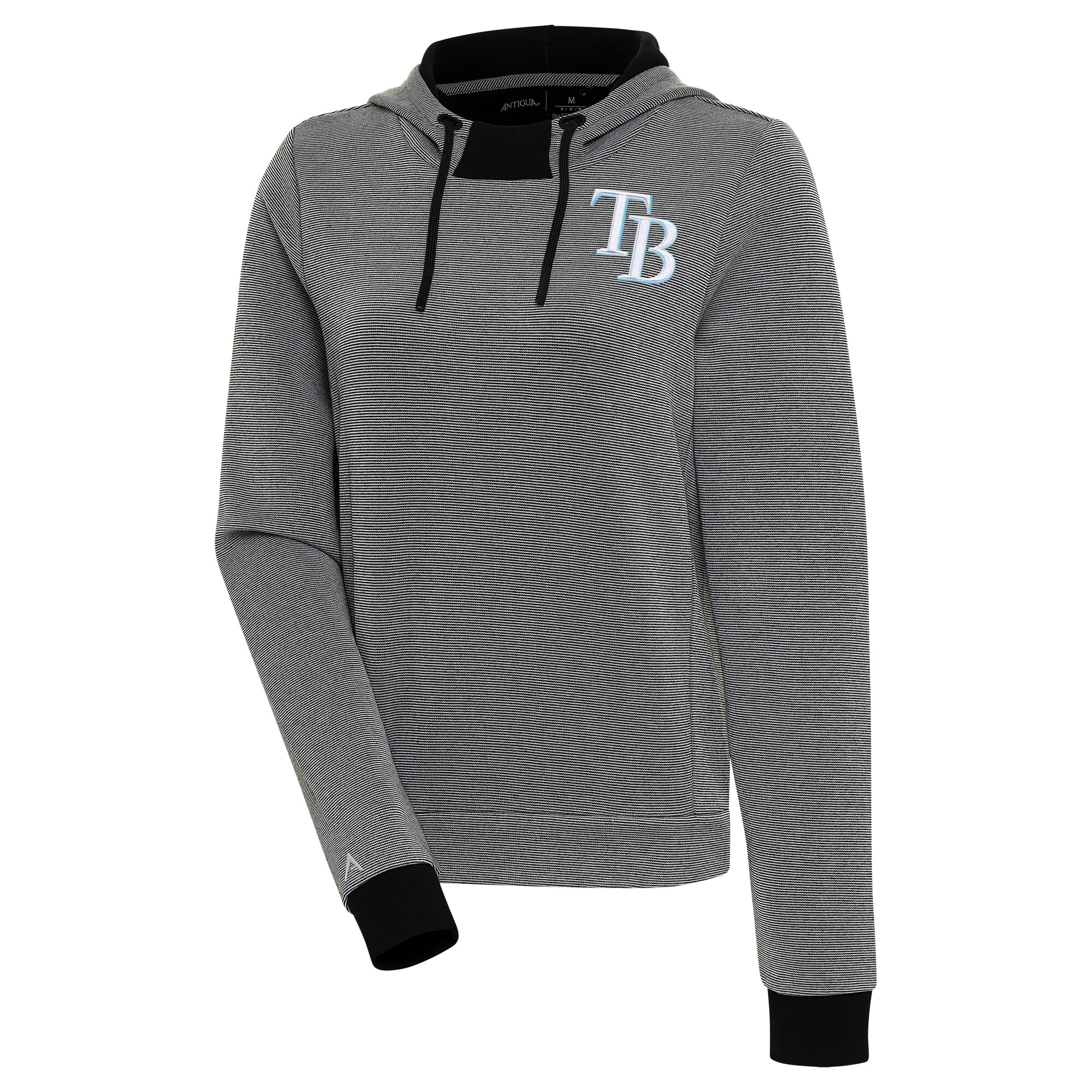 Women's Tampa Bay Rays  Antigua Black/White Axe Bunker Tri-Blend Pullover Hoodie