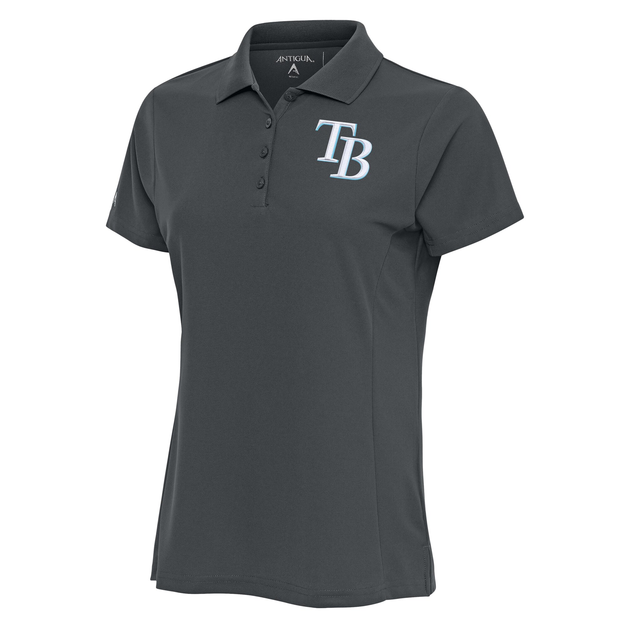 Women's Tampa Bay Rays Antigua Charcoal Logo Legacy Pique Polo