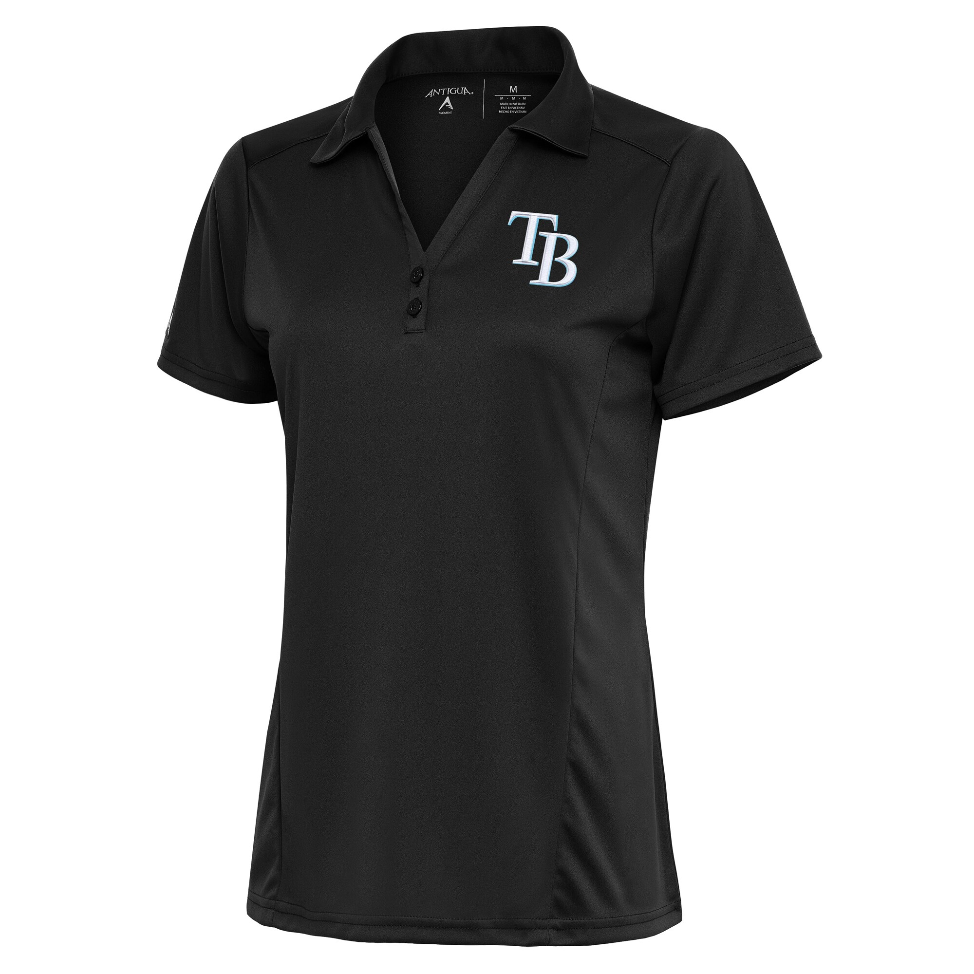 Women's Tampa Bay Rays Antigua Charcoal Team Logo Tribute Polo