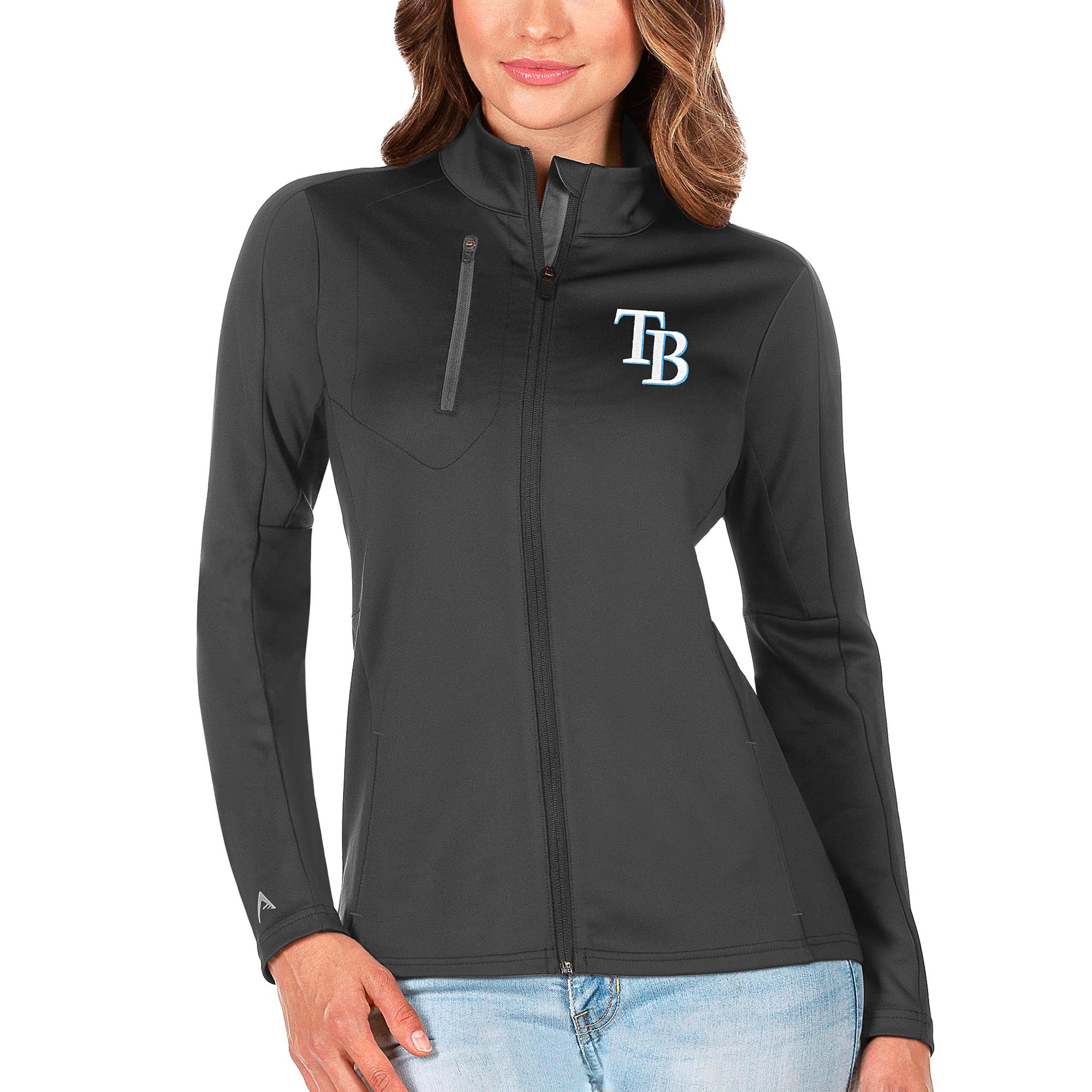 Women's Tampa Bay Rays Antigua Charcoal/Silver Generation Full-Zip Jacket