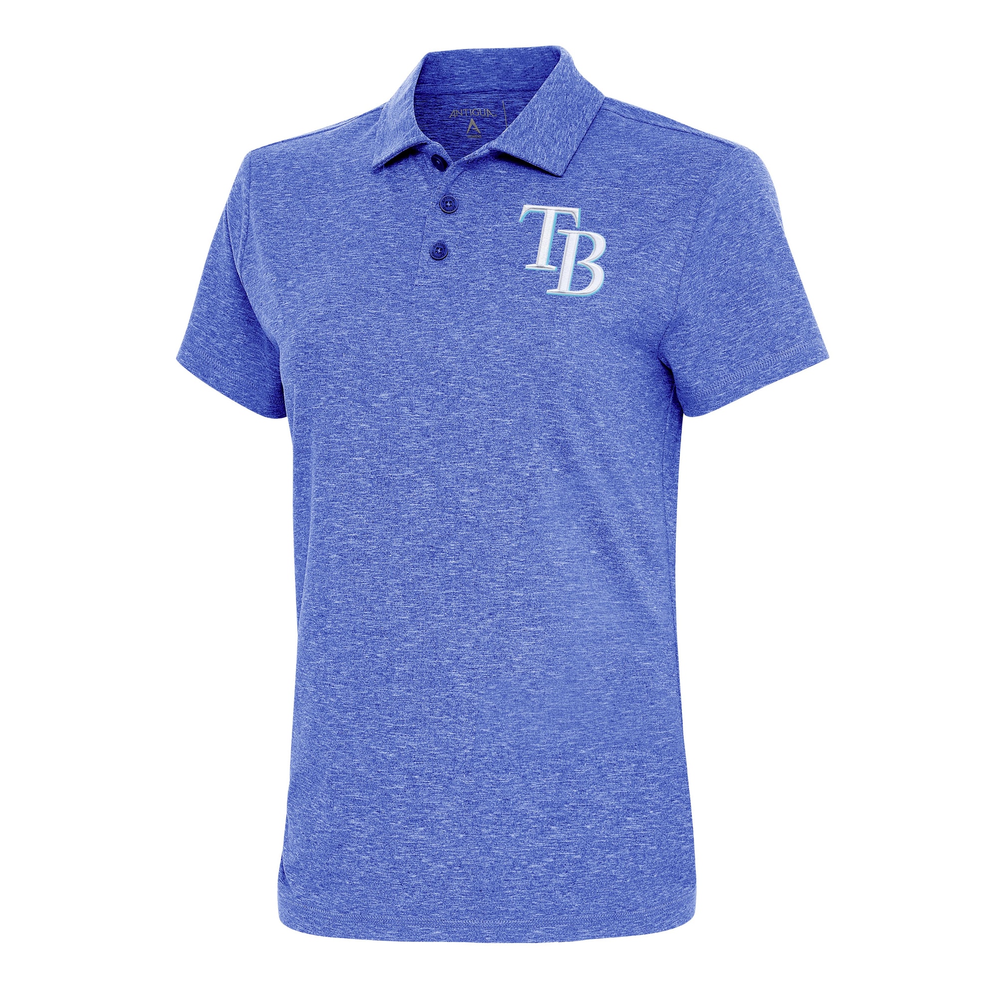 Women's Tampa Bay Rays Antigua Heather Light Blue Motivated Polo