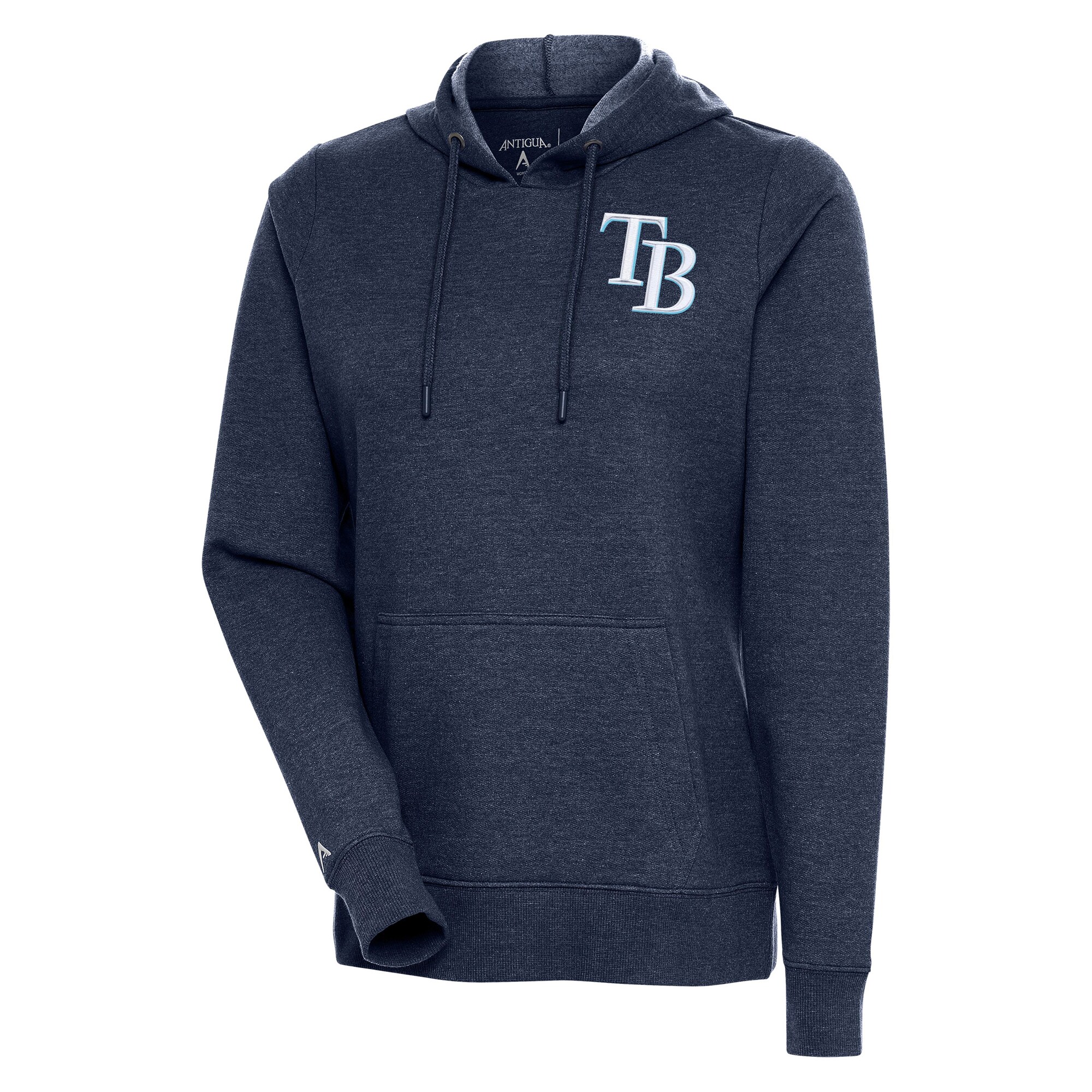 Women's Tampa Bay Rays Antigua Heather Navy Action Pullover Hoodie